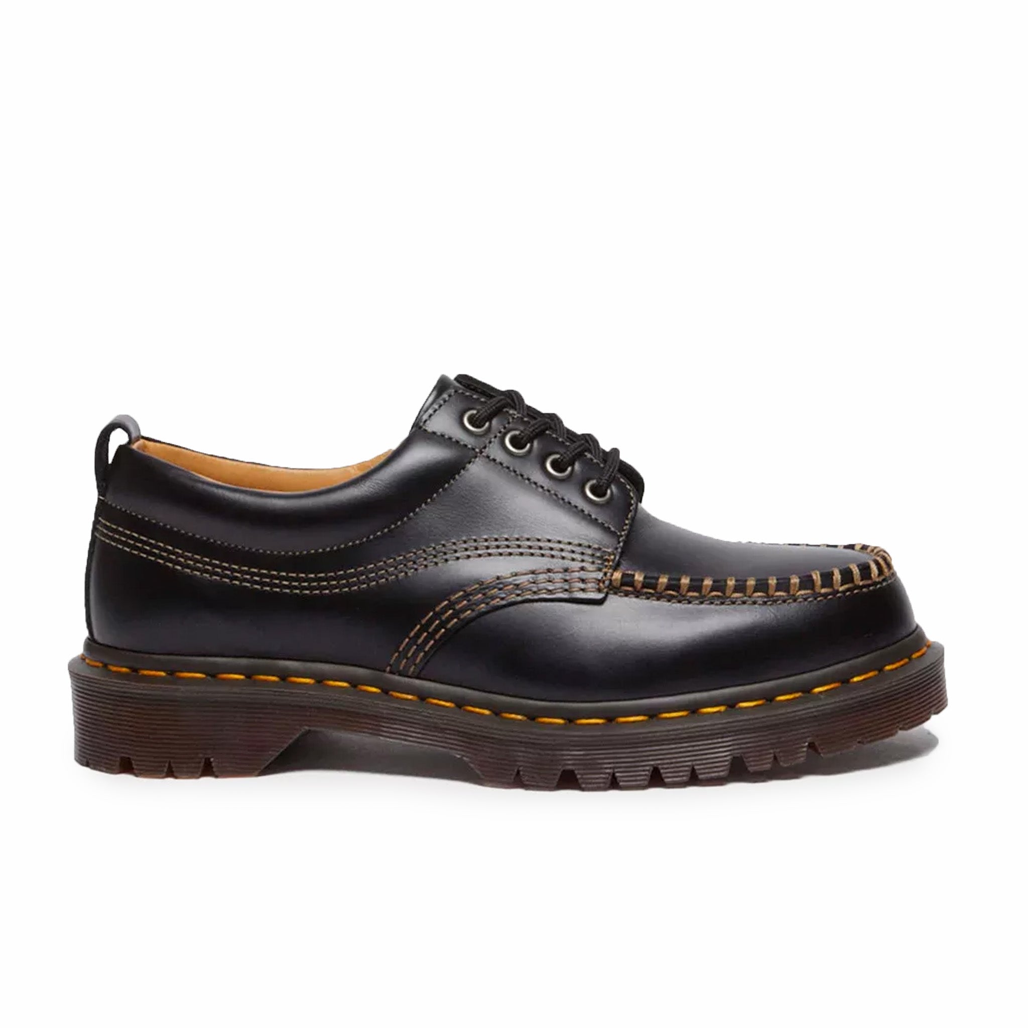Dr. Martens Unisex Lowell Leather Moc Toe Shoes (Black/Analine