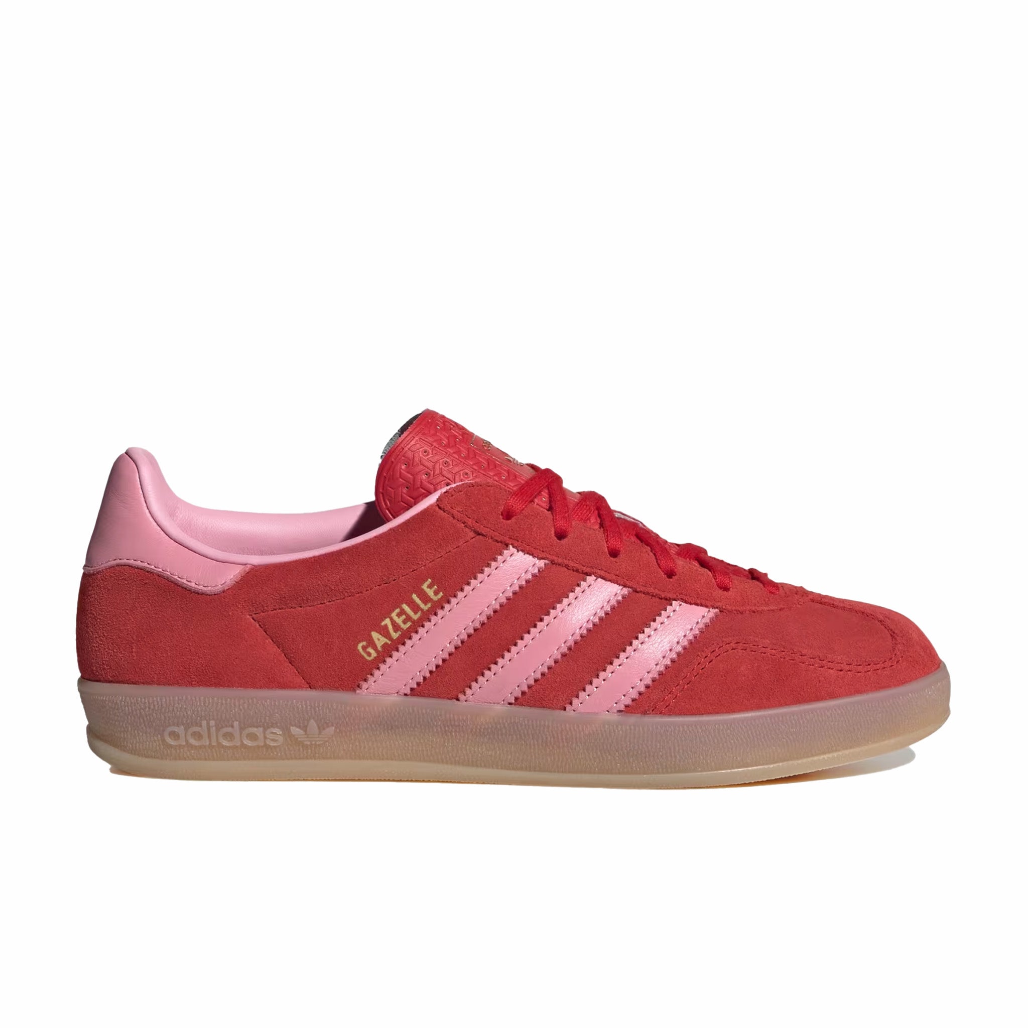 Adidas Women's Gazelle Indoor Shoes (Better Scarlet/Light Pink/Gum) August Adidas Women's Gazelle Indoor Shoes (Better Scarlet/Light Pink/Gum) August