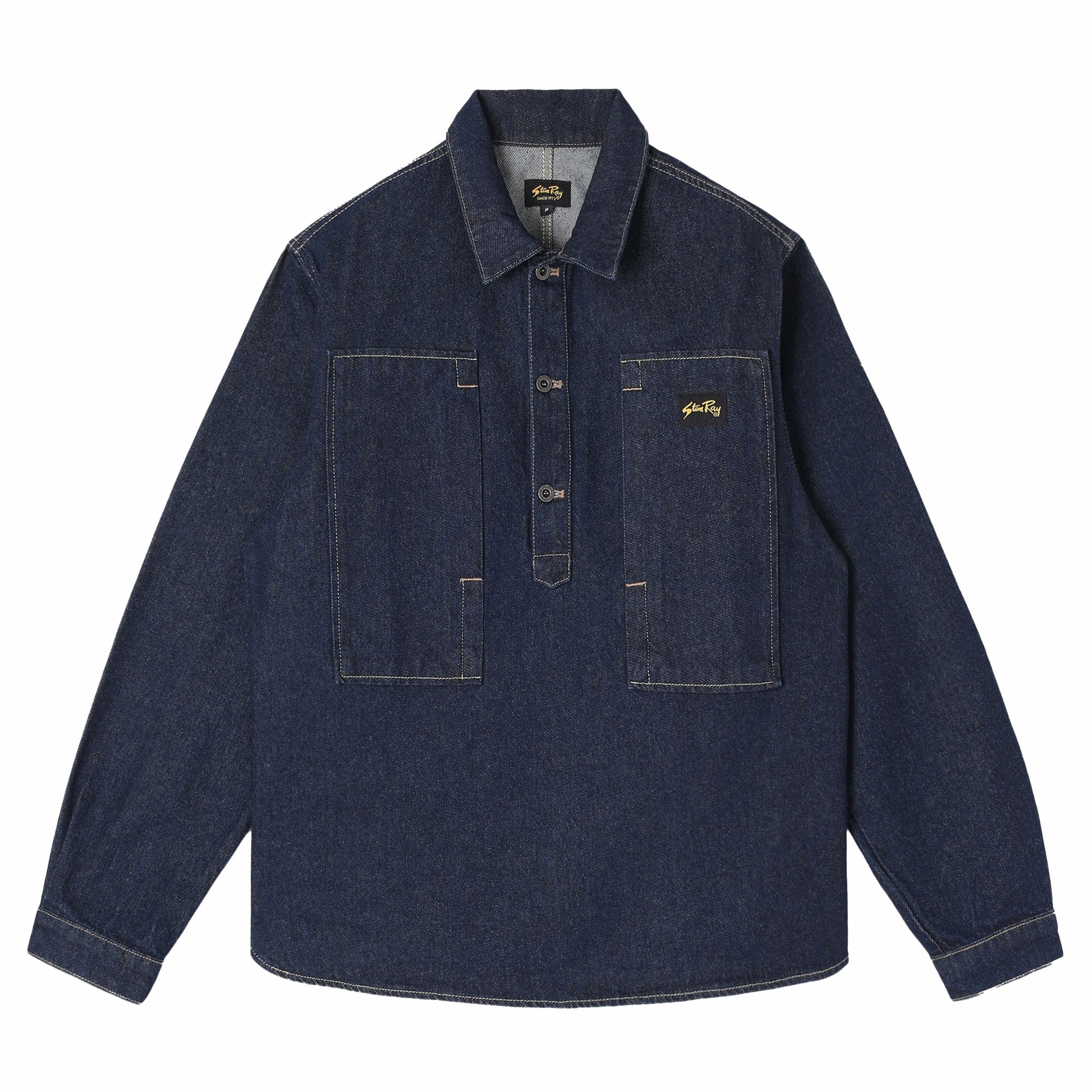 Stan Ray Painters Pop Over Shirt - Single Rinse Denim (Navy) – August