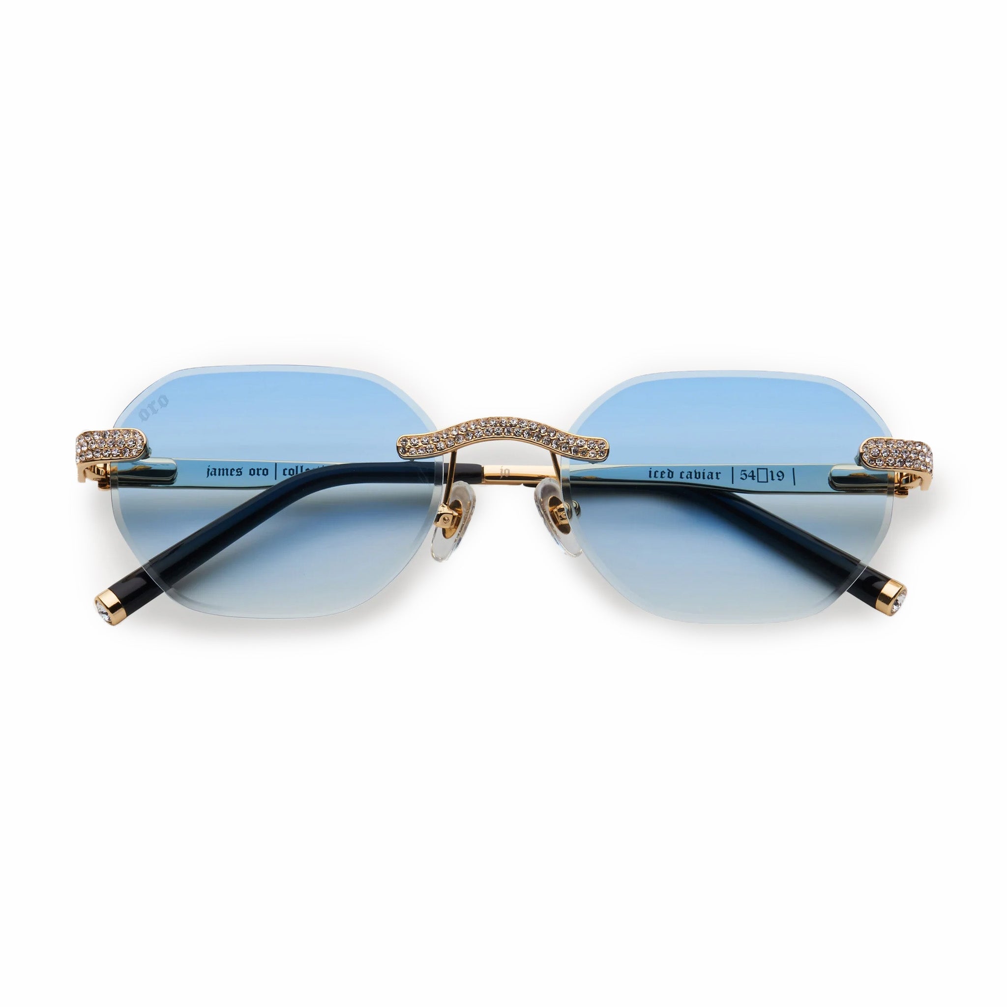 James Oro Iced Blue Tint Opus (Blue Tint/Gold Frame) – August