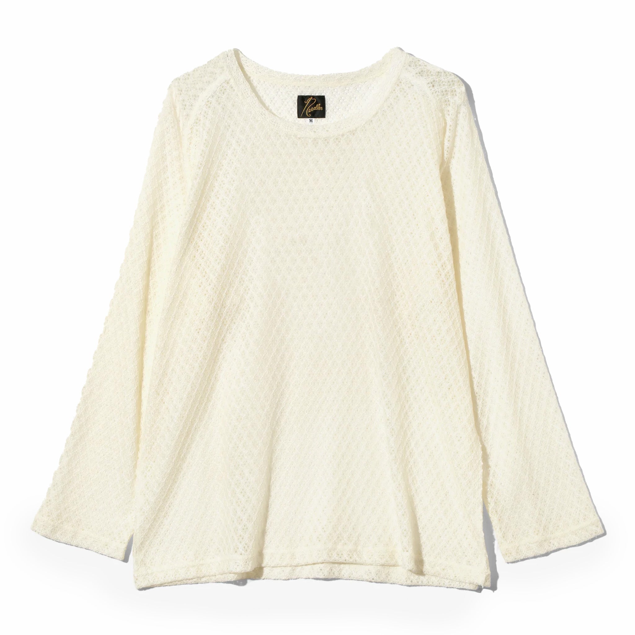 Needles L/S U-Neck Tee - PE/W Raschel Lace (White) – August
