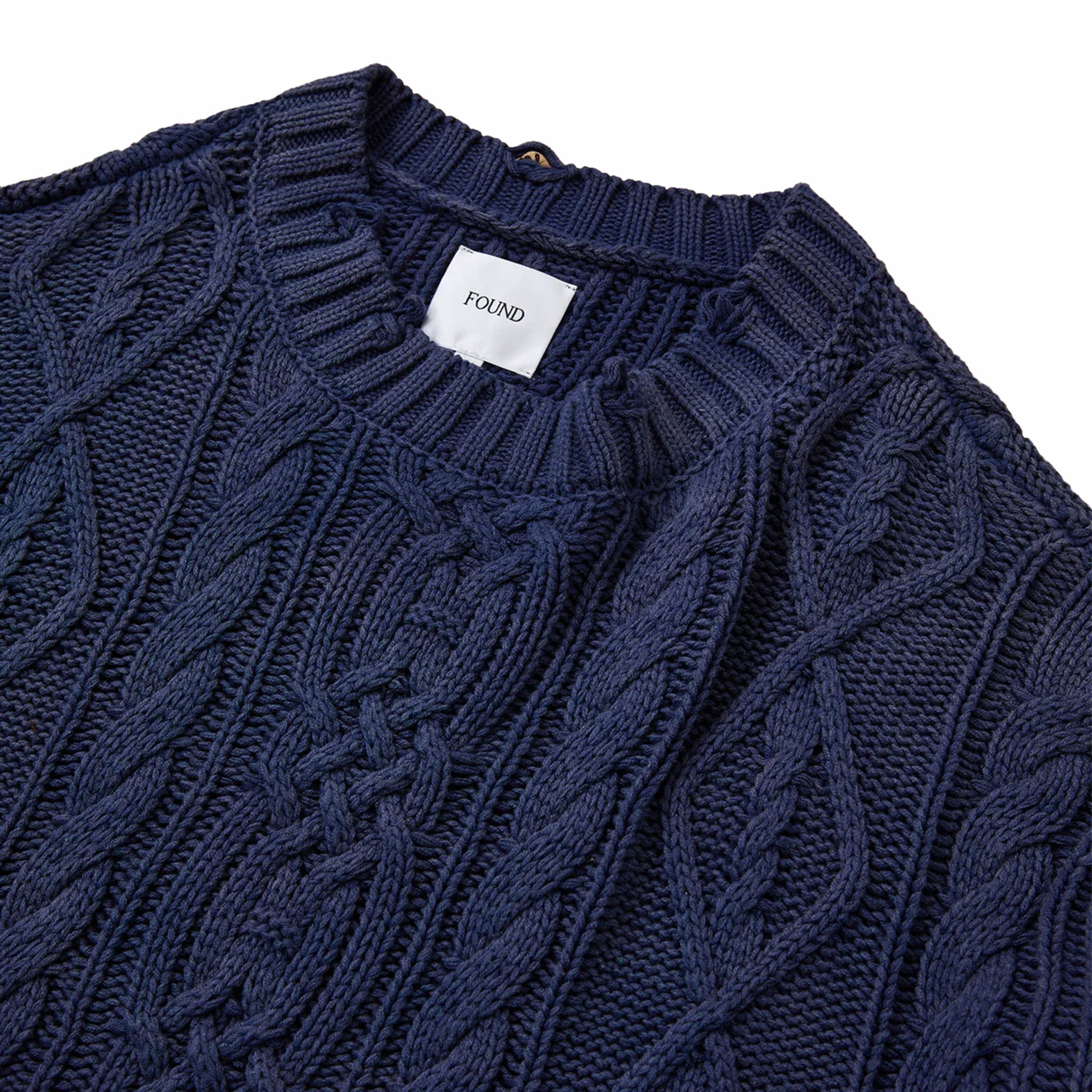Found Cable Knit Sweater (Faded Navy) – August