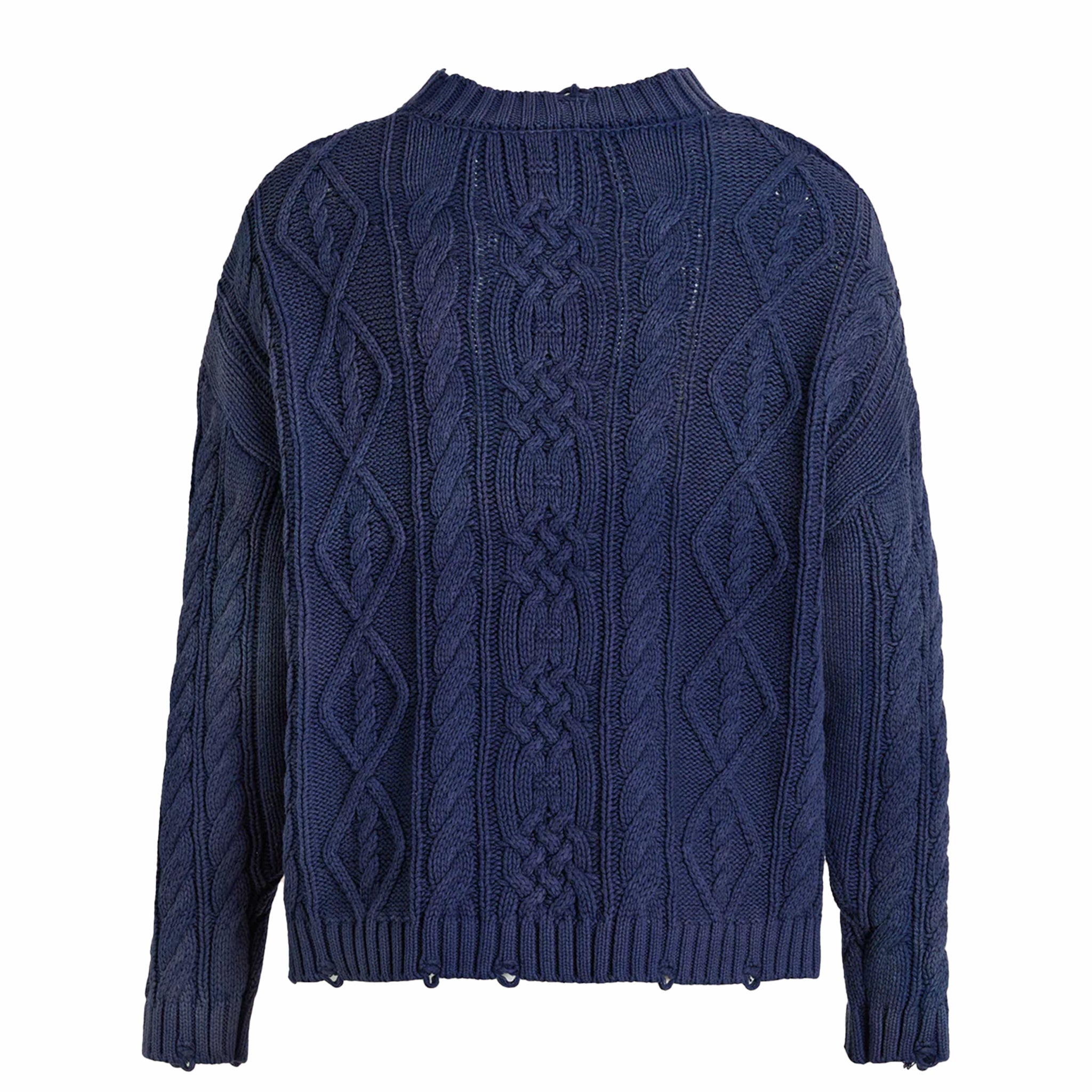 ニット/セーター DESCENDANT FADED CABLE KNIT NAVY 3 DCDT Found Cable Knit Sweater (Faded Navy) – August