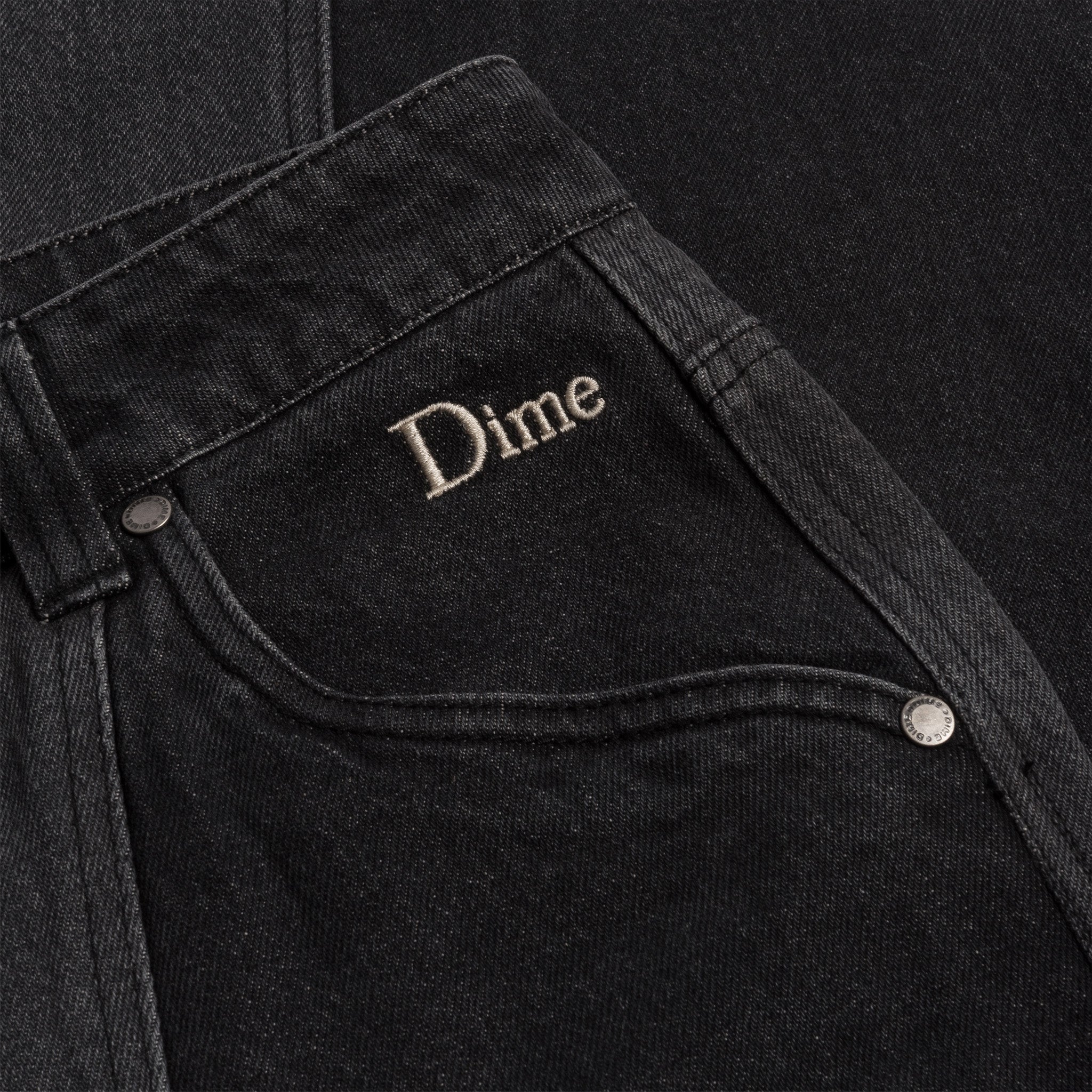 Dime Blocked Relaxed Denim Pants (Washed Black) – August