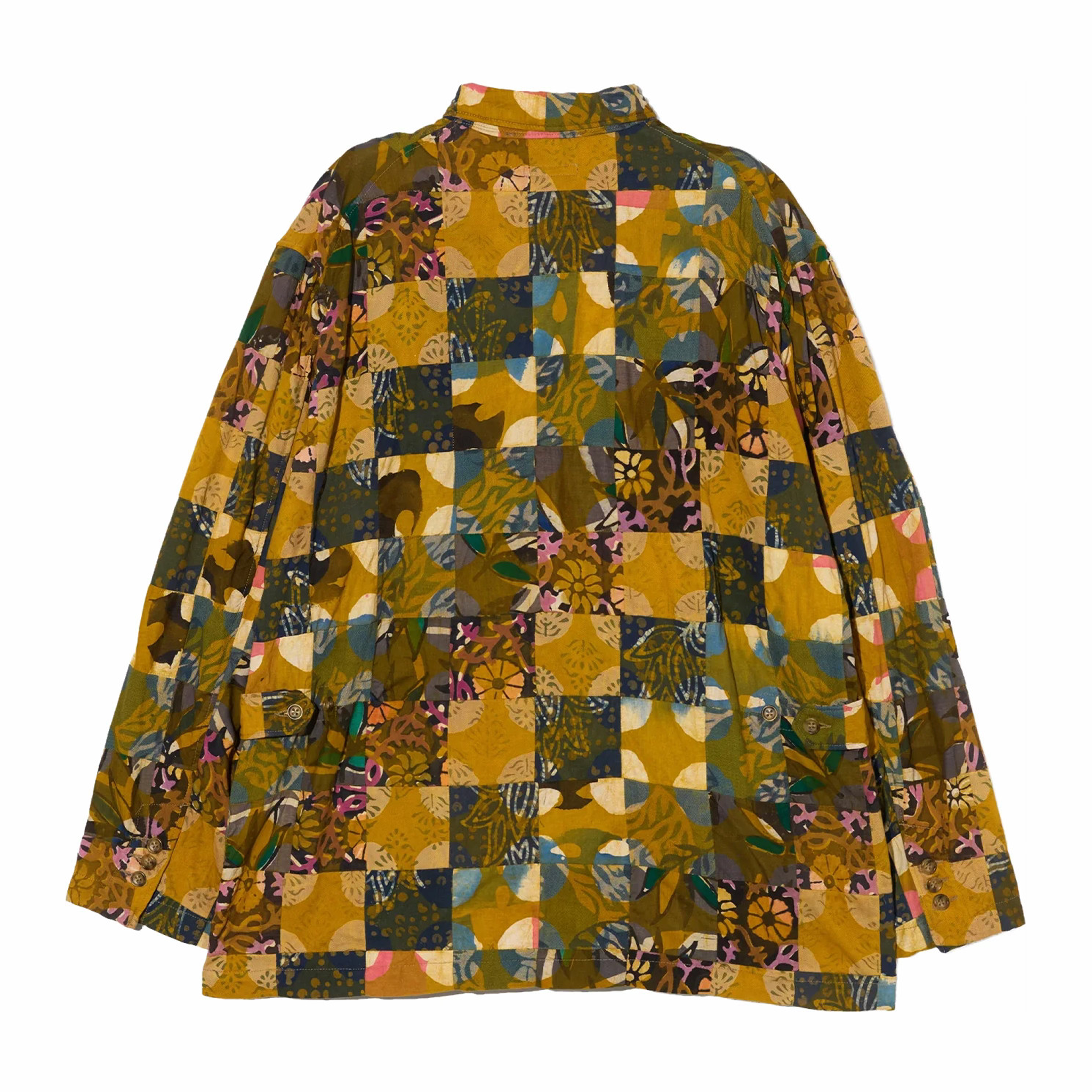 Engineered Garments Loiter Jacket - Olive Cotton Multi Pattern