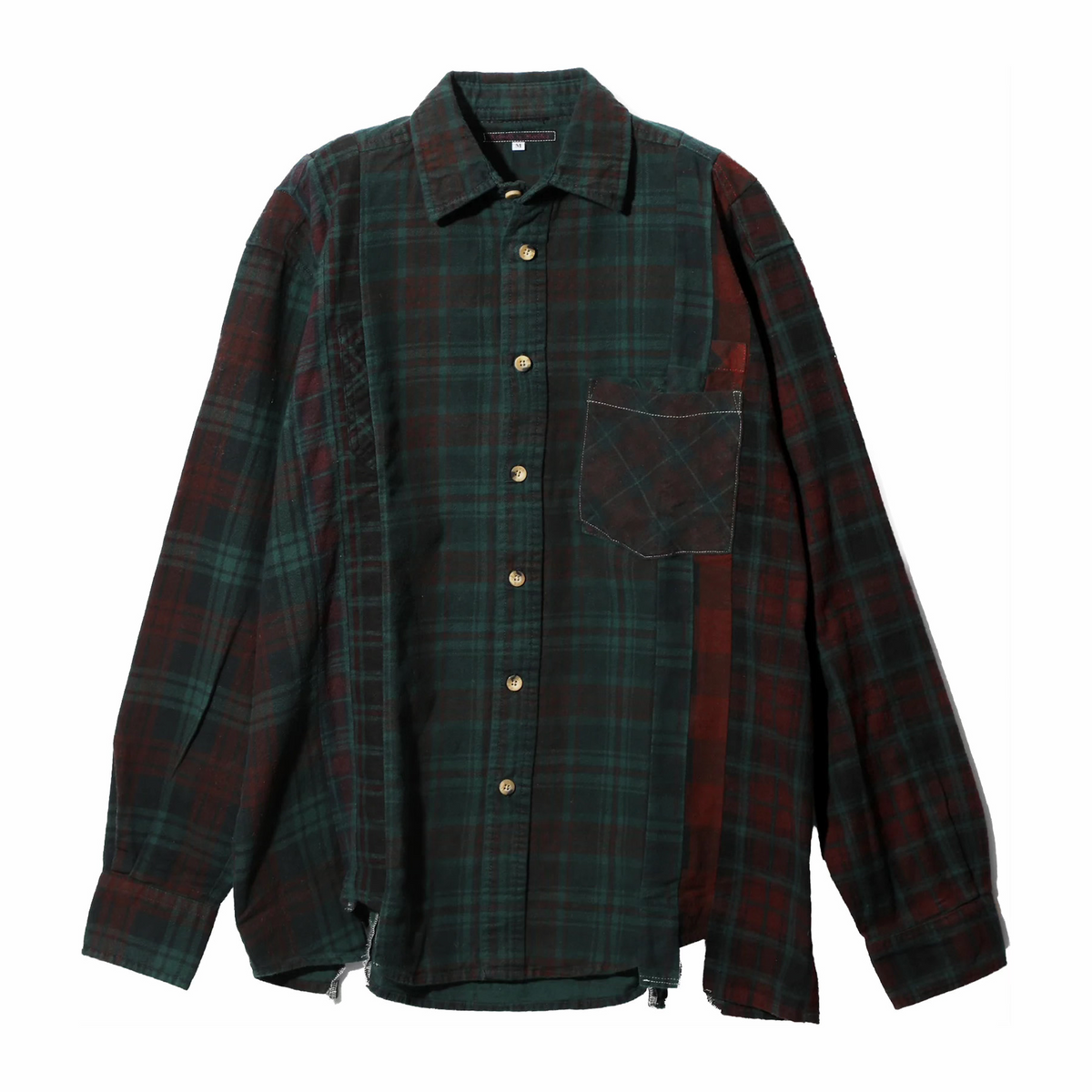 Needles Flannel Shirt - 7 Cuts Shirt - Over Dye (Dark Green) – August