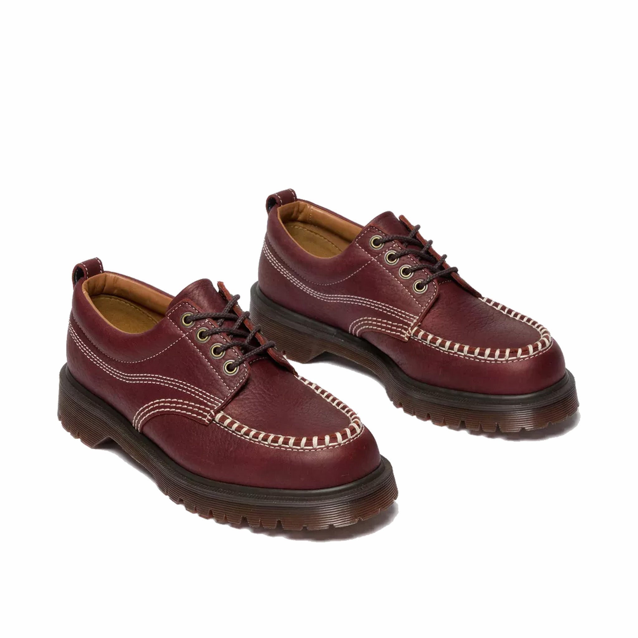 Martens Men's Lowell Leather Moc Toe Shoes (Russet Red) – August