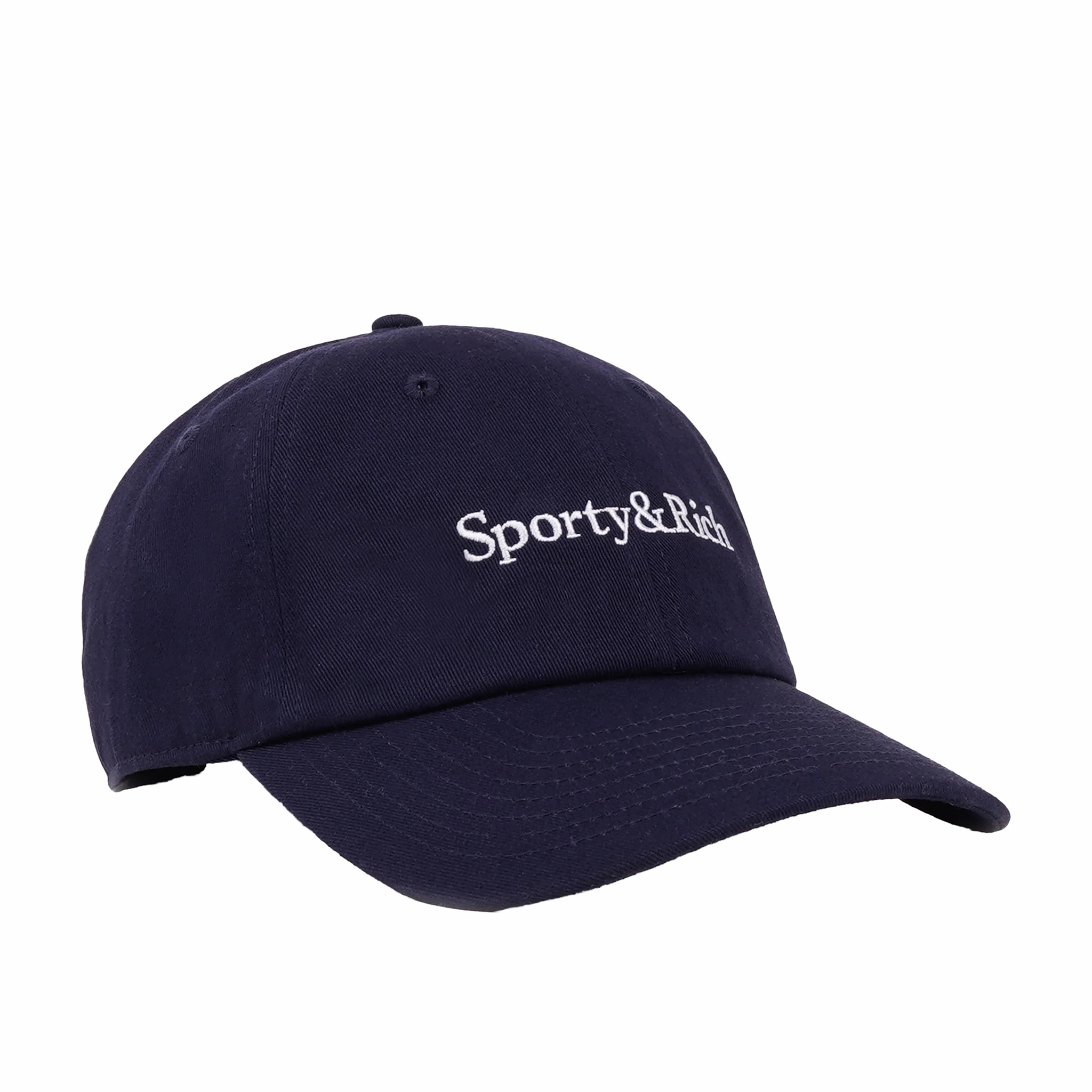 Sporty & Rich Serif Logo Hat (Navy/White) – August display picture 3