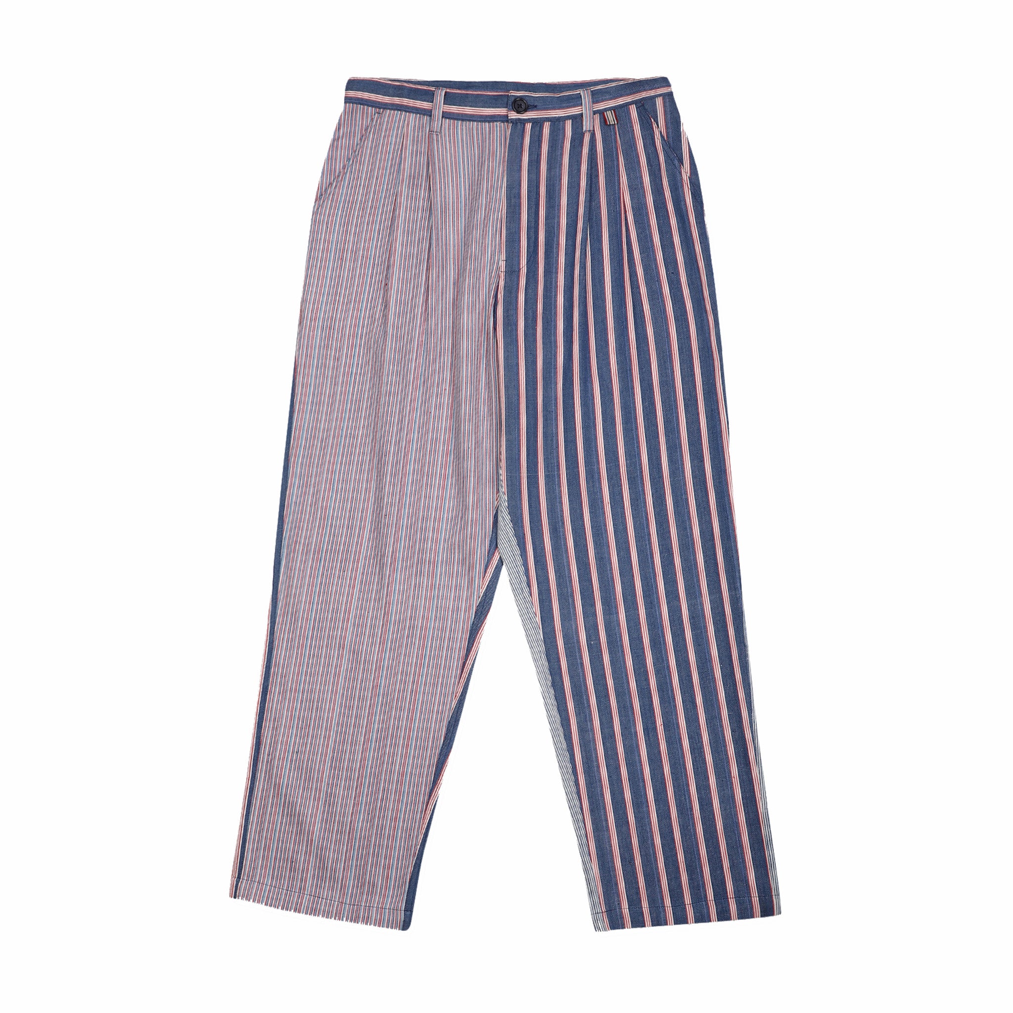 Kardo Antonio Over Sized Double Pleat Trousers (Blue/Red) - August Shop