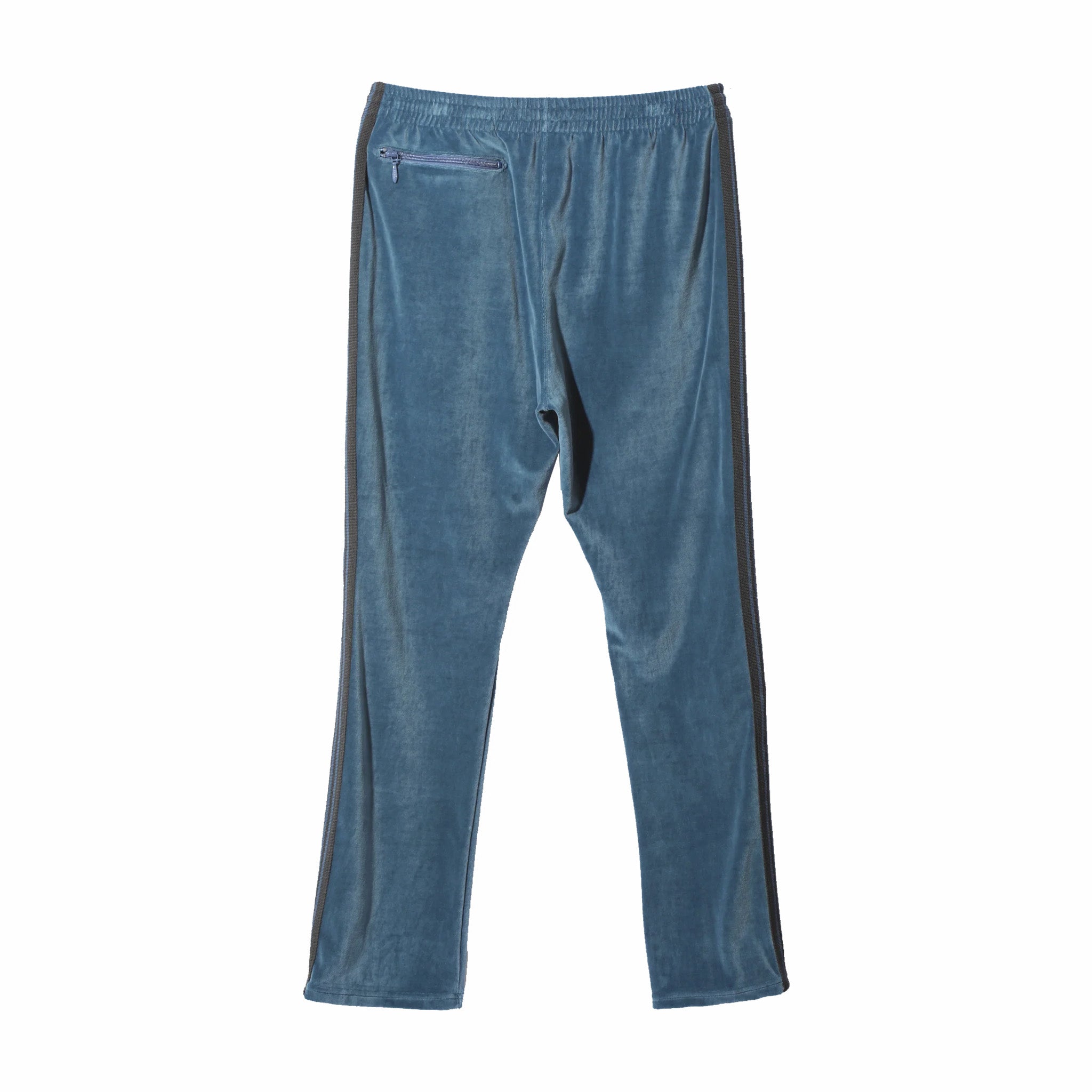 Needles Narrow Track Pant - C/PE Velour (Smoke Blue)