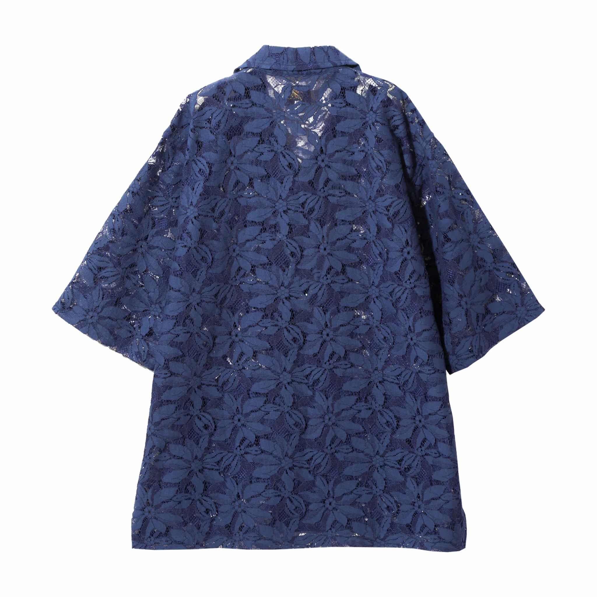 Needles Cabana Shirt - C/PE/R Lace Flower (Navy)