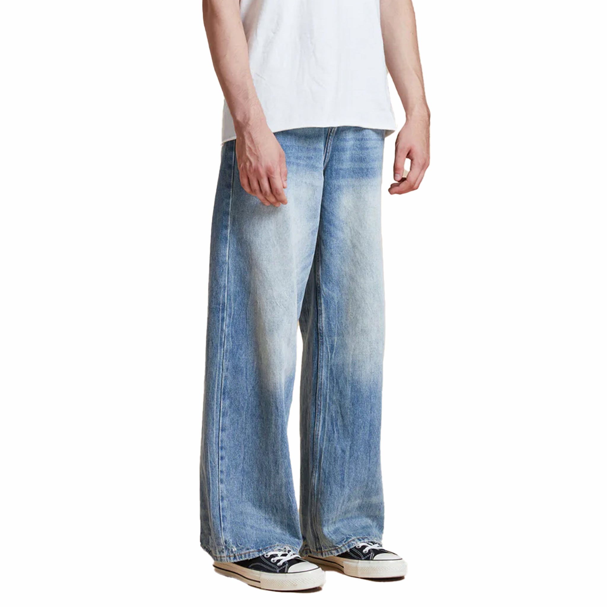 Found Lacy Baggy Jeans (Vintage Blue) - August Shop