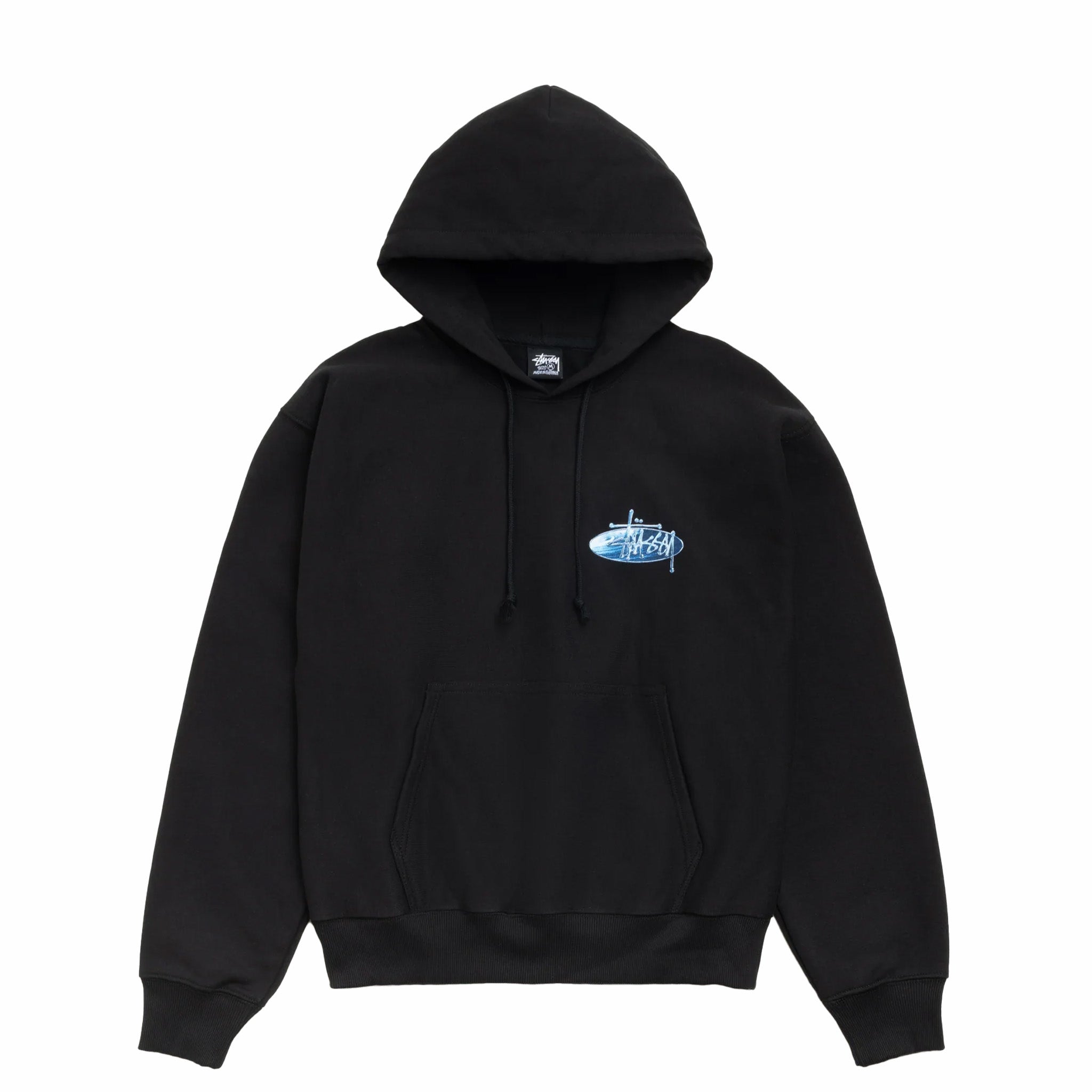 Stüssy Wave Oval Hoodie (Black) - August Shop