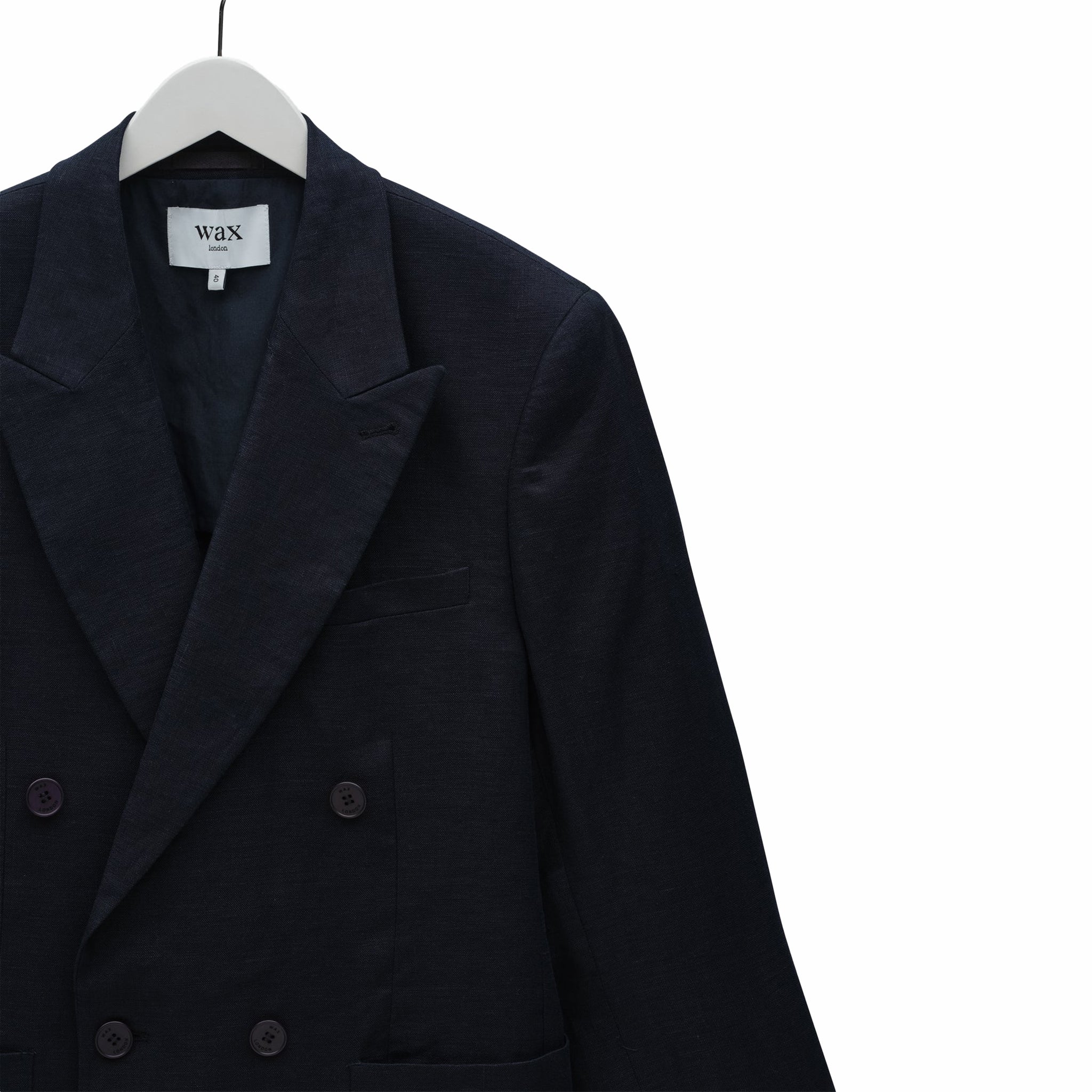 Wax London Vigo Blazer - Linen (Navy) - August Shop