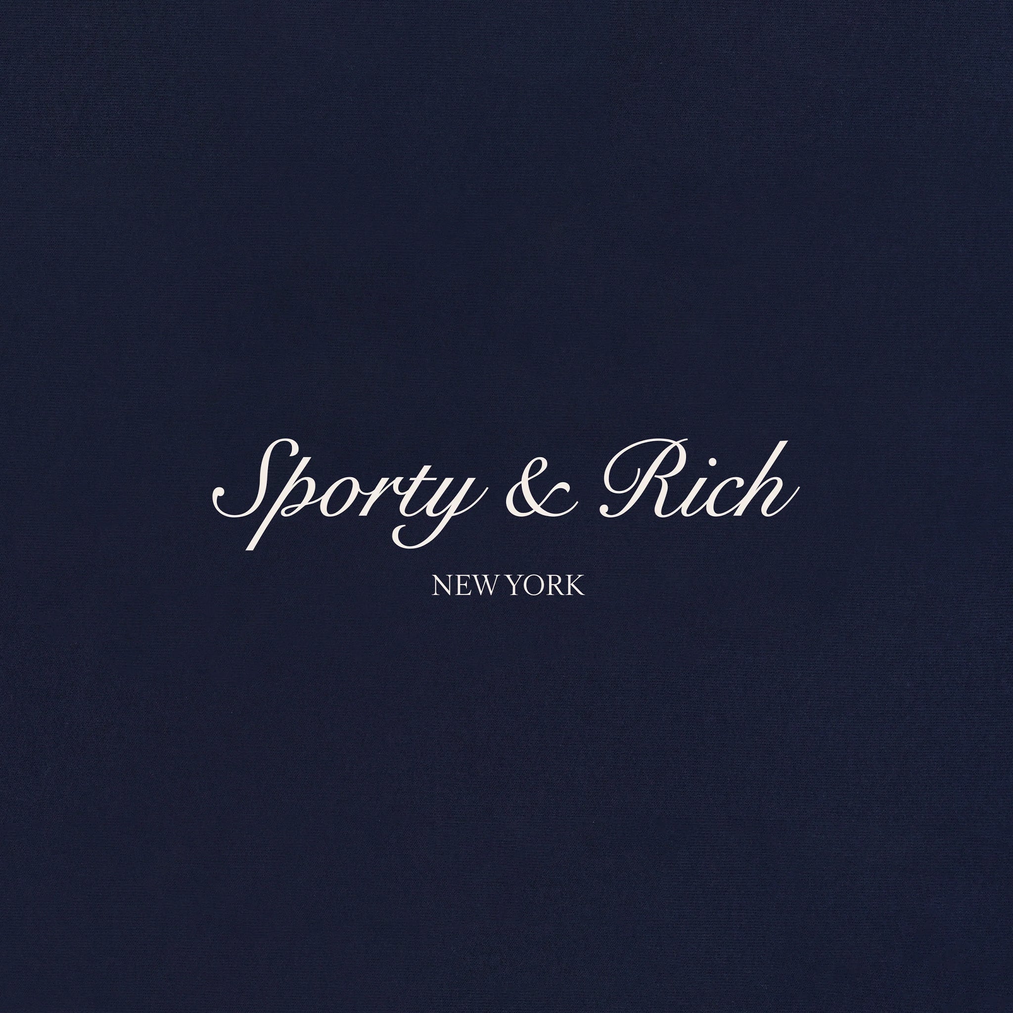 Sporty &amp; Rich Men's Syracuse Wide Sweatpants (Dark Navy/Ecru)