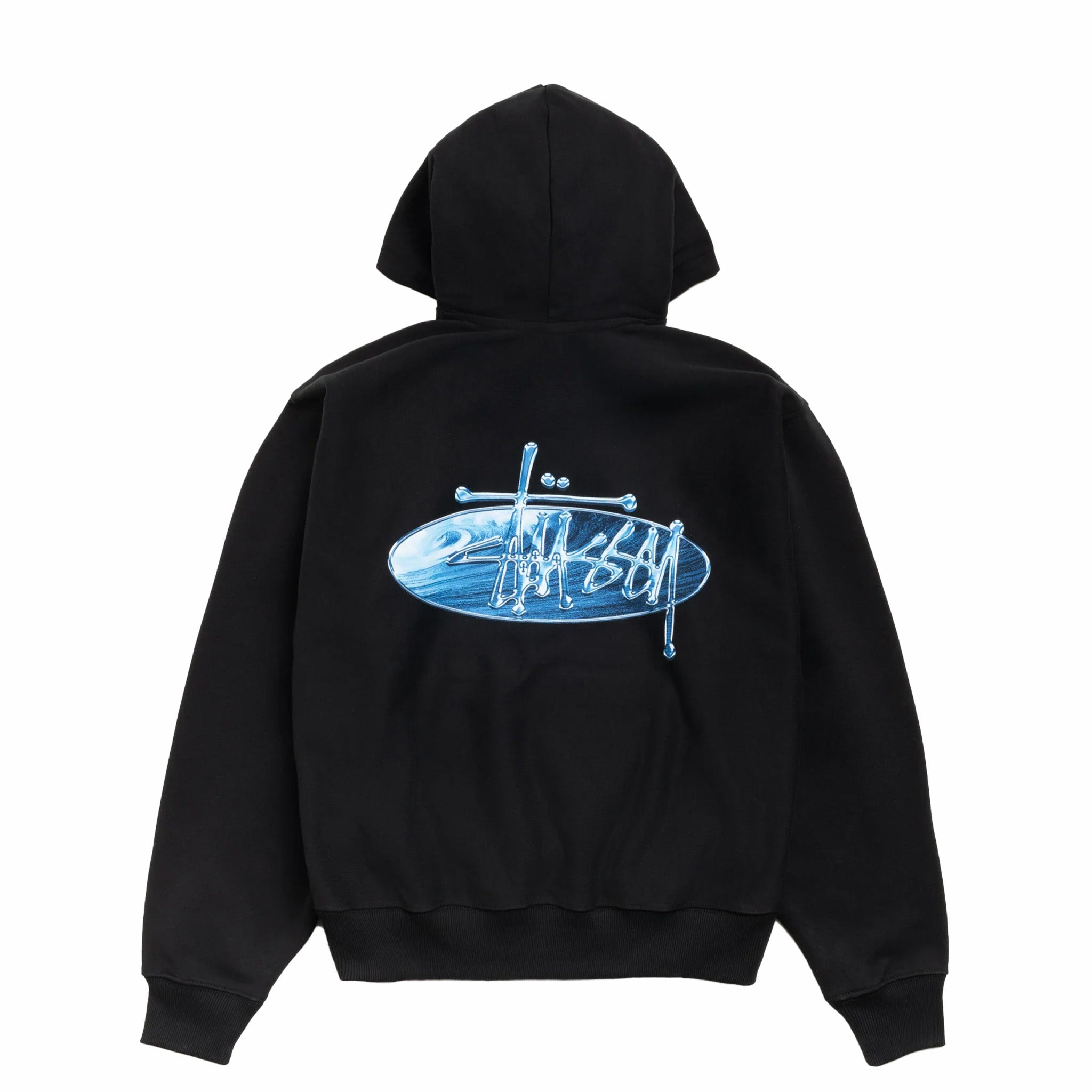 Stüssy Wave Oval Hoodie (Black) - August Shop