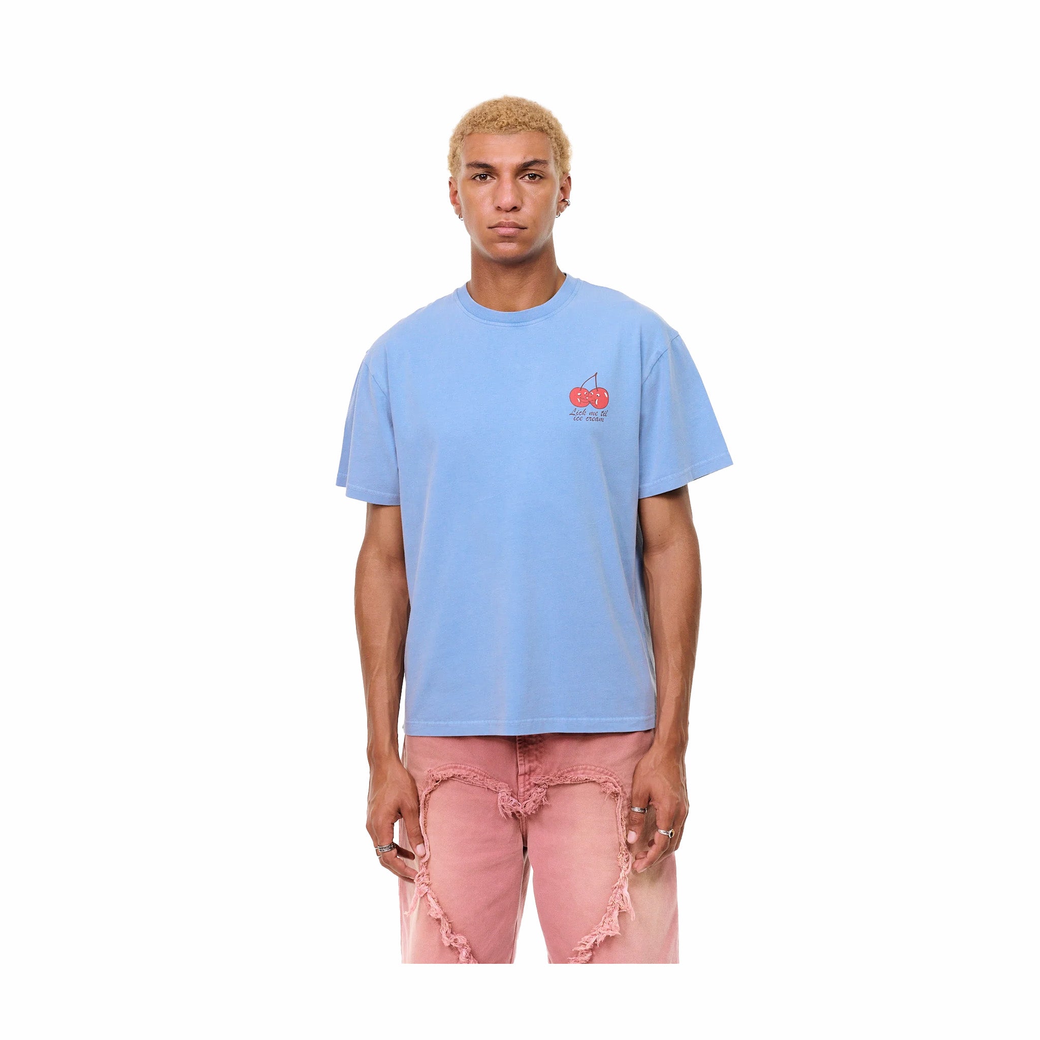 Carne Bollente Lick Me T-Shirt (Off Blue) - August Shop