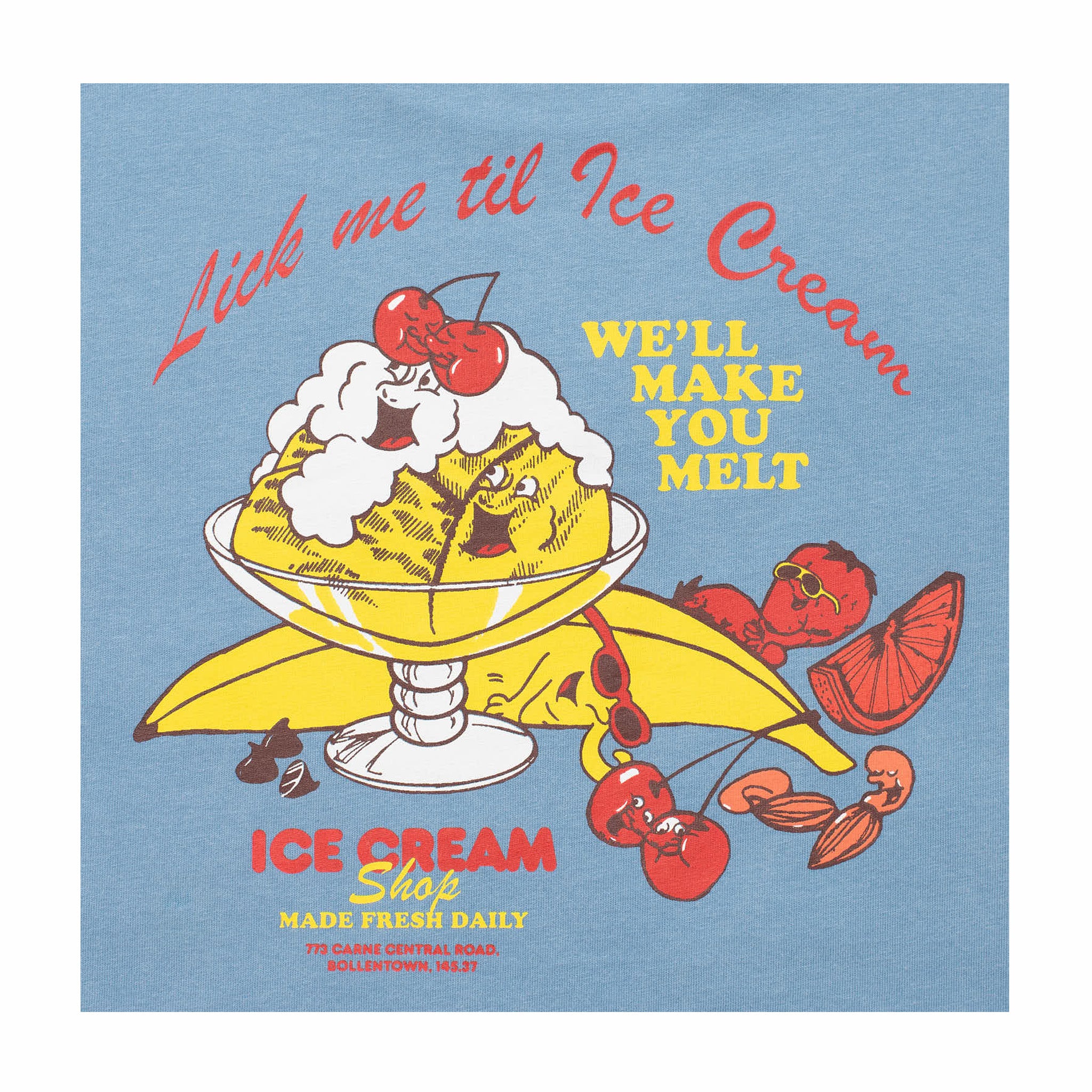 Carne Bollente Lick Me T-Shirt (Off Blue) - August Shop