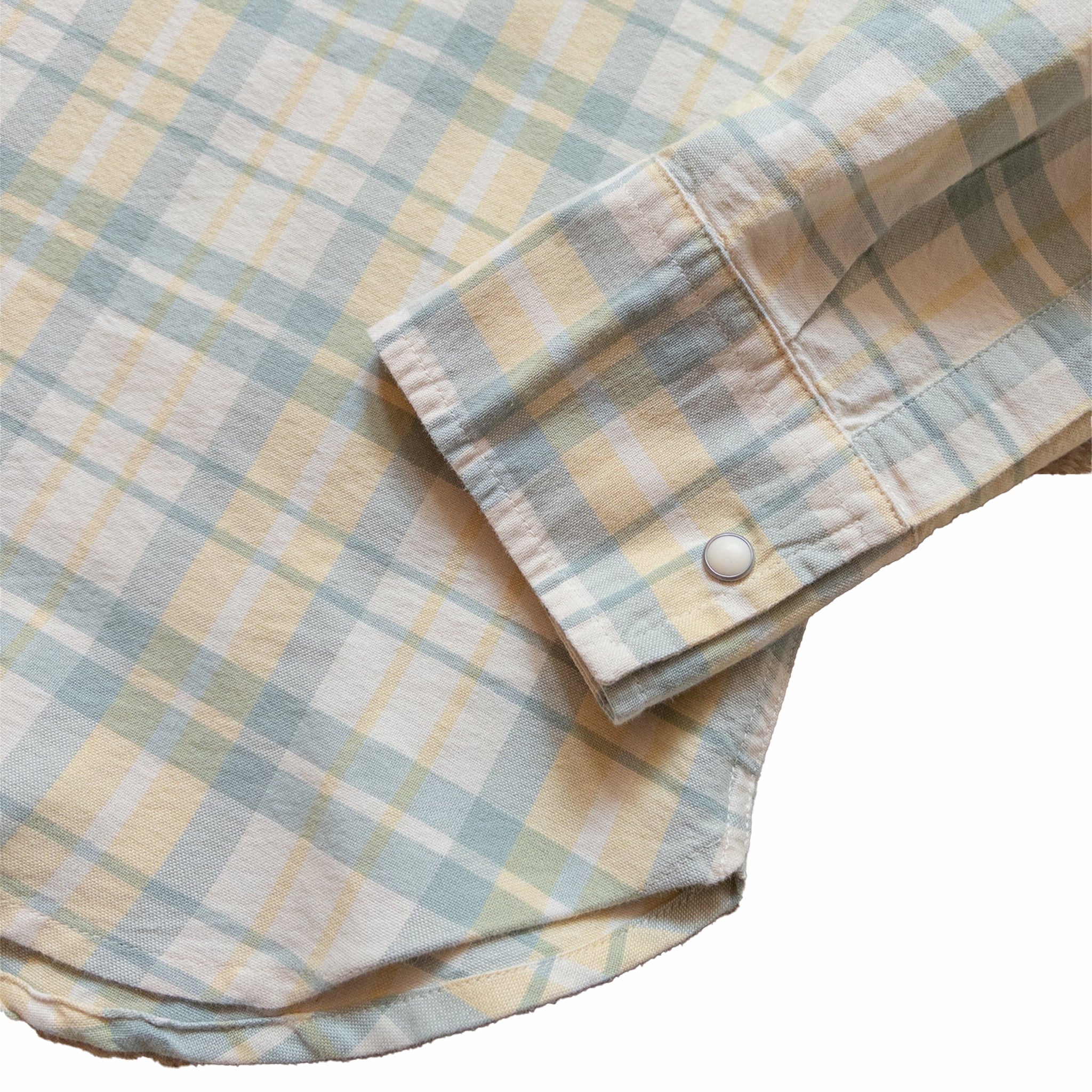 Wythe Oxford Cloth Pearlsnap Shirt (Sage/Sunflower Plaid) - August Shop