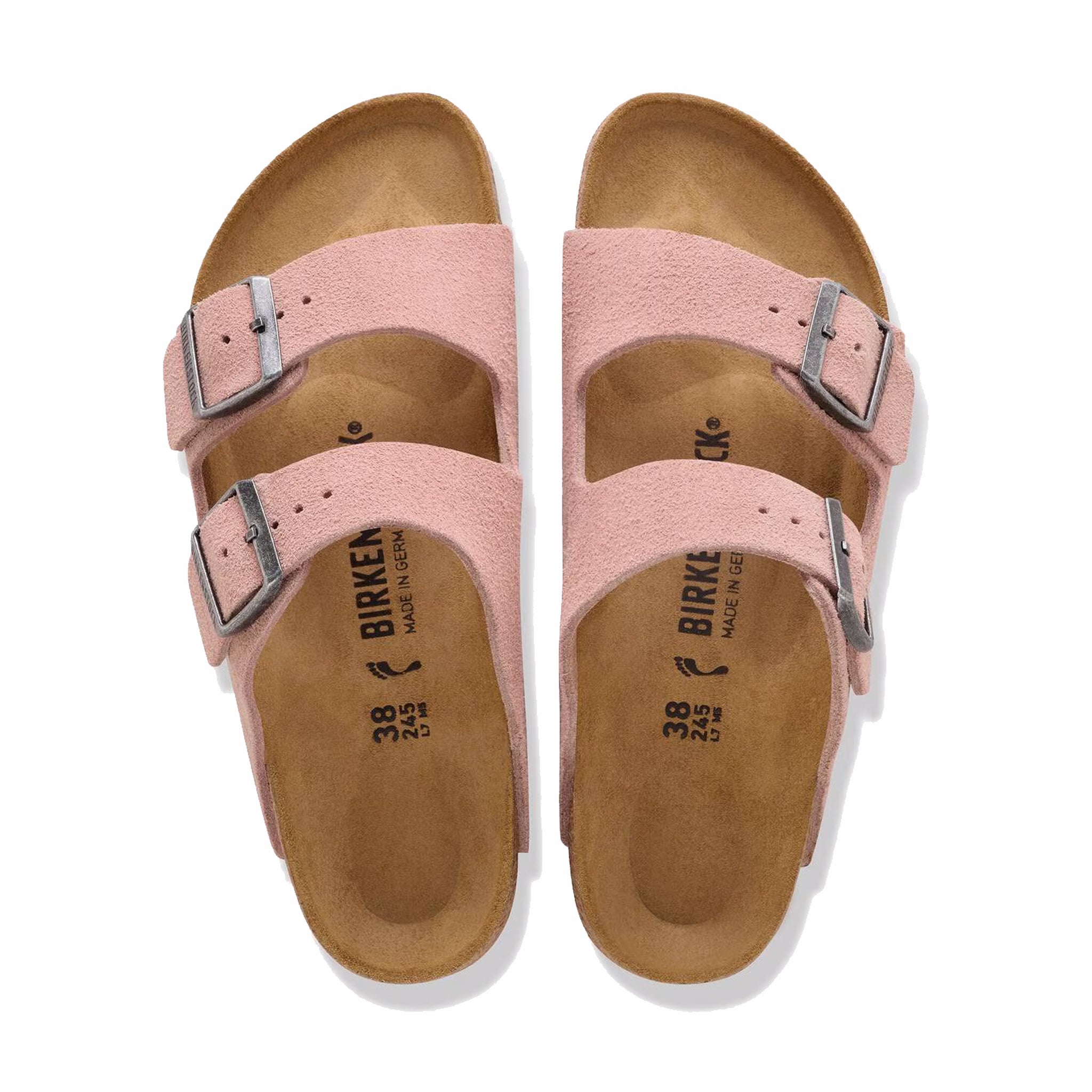 Birkenstock Women's Arizona Suede Leather - Regular (Pink Clay) - August Shop