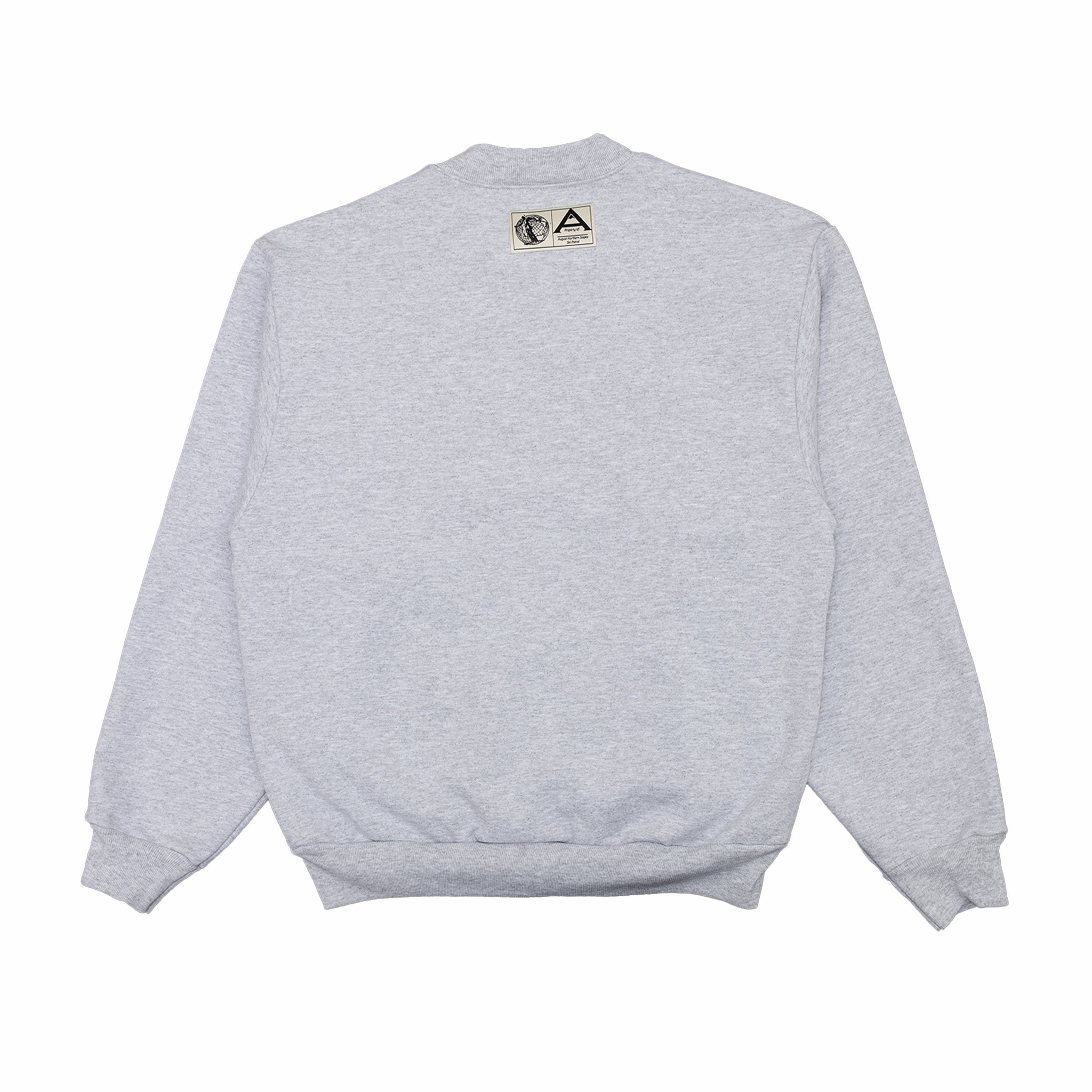 August "Ski the Midwest" V-Neck Wide Fit Sweatshirt (Ash) - August Shop