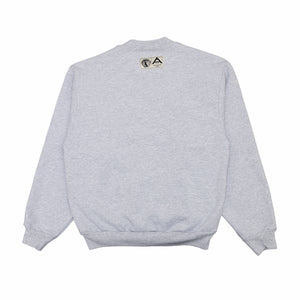 August "Ski the Midwest" V-Neck Wide Fit Sweatshirt (Ash) - August Shop
