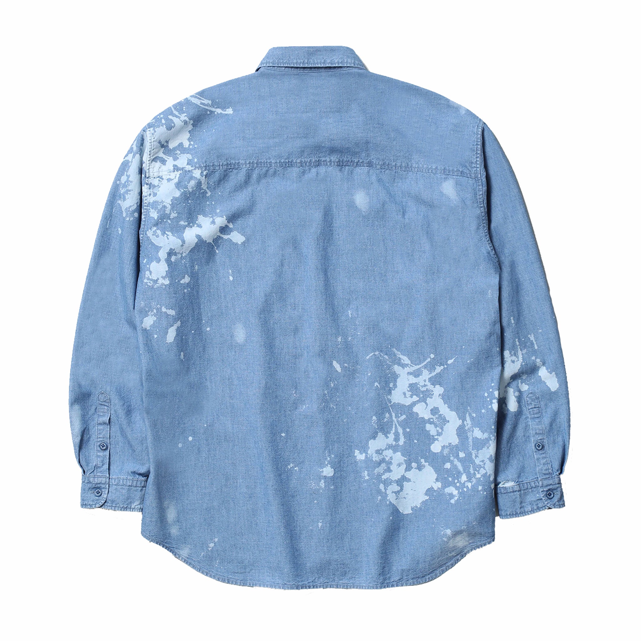 Neighborhood Garment Bleach Chambray Shirt LS (Indigo) - August Shop