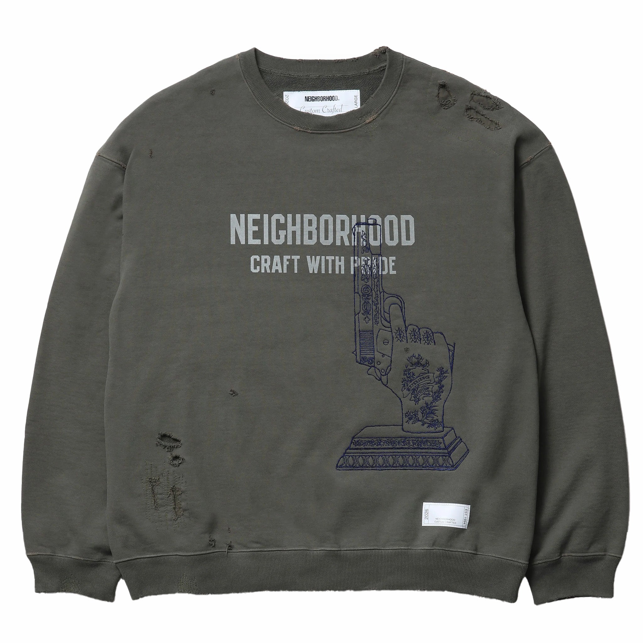 Neighborhood Savage Sweatshirt LS (Olive Drab) - August Shop