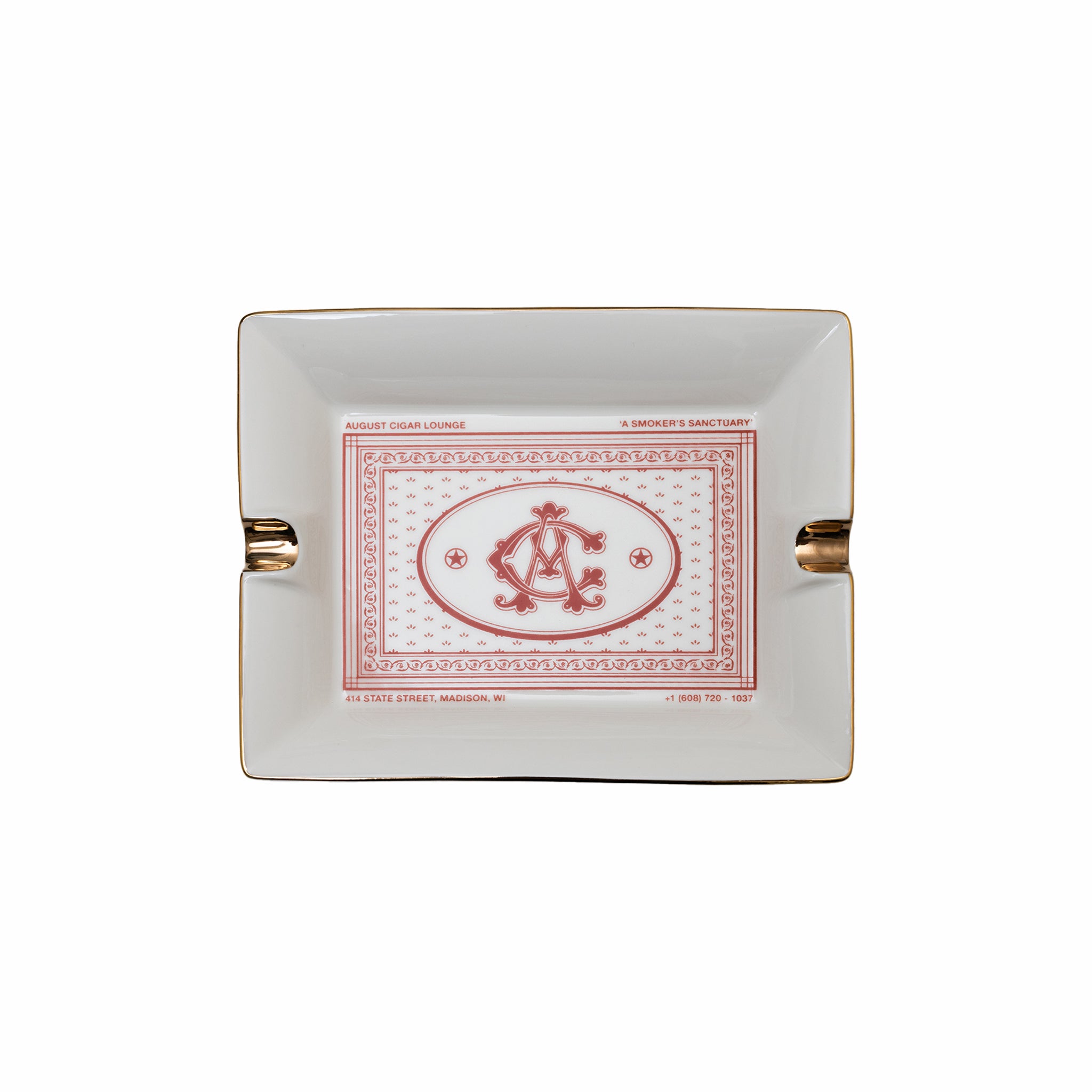 August "Cigar Lounge" Ceramic Ash Tray (White) - August Shop