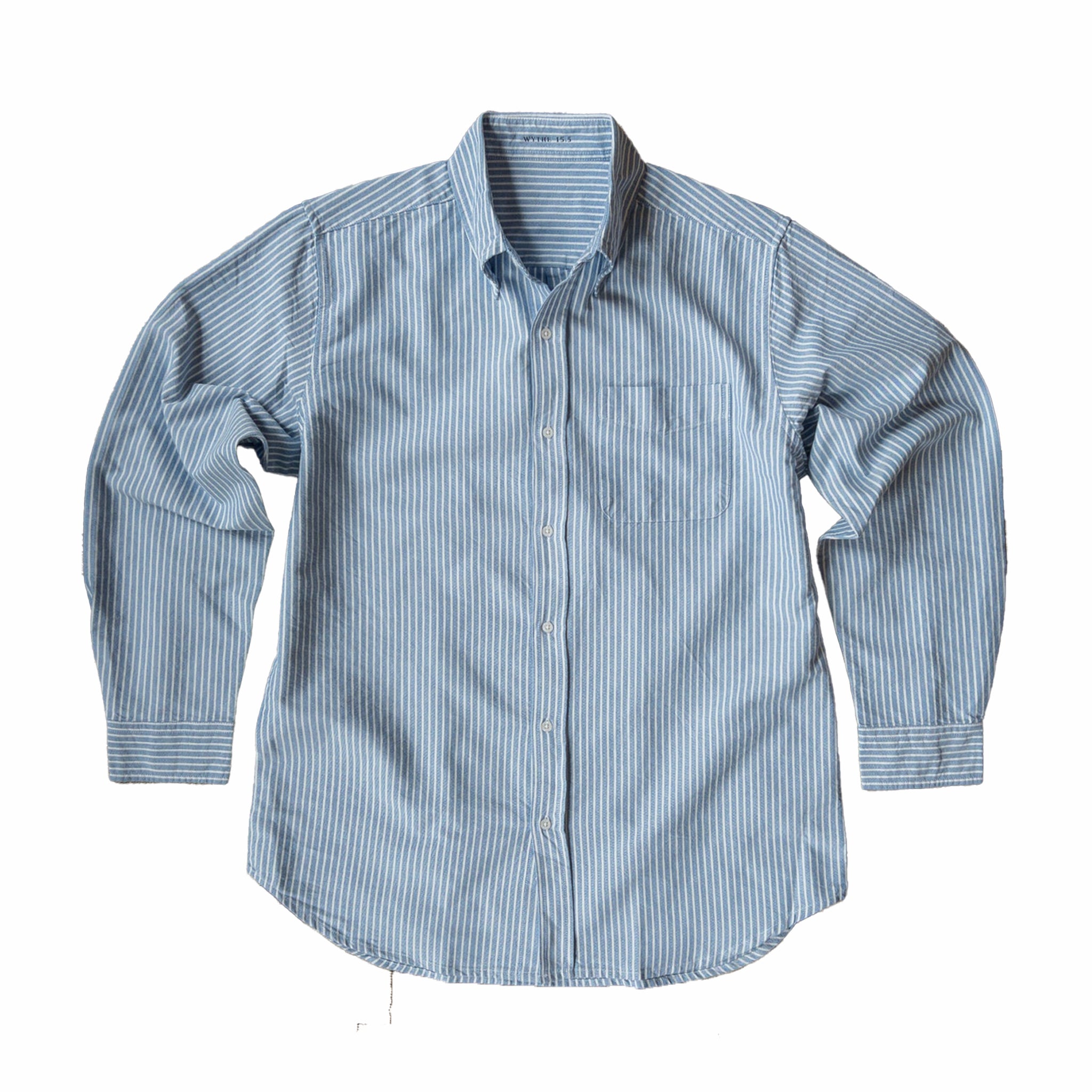 Wythe Oxford Cloth Button Down Shirt (Blue/White Stripe)