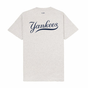 Sporty & Rich Men's Yankees Curve T-Shirt (Heather Grey/Navy) - August Shop