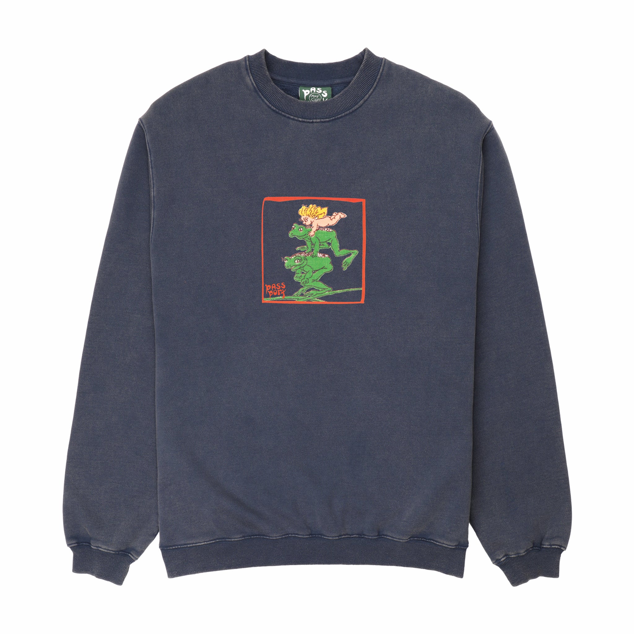 Pass~Port x May Gibbs Leap Frog Crewneck (Acid Navy)