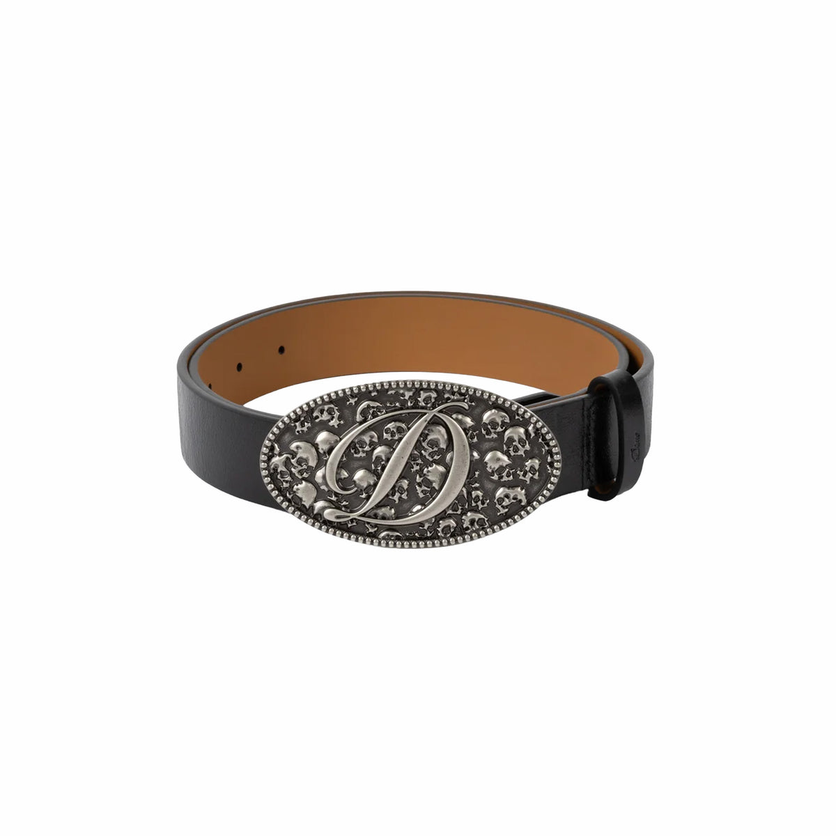 Dime Skull Leather Belt (Black)