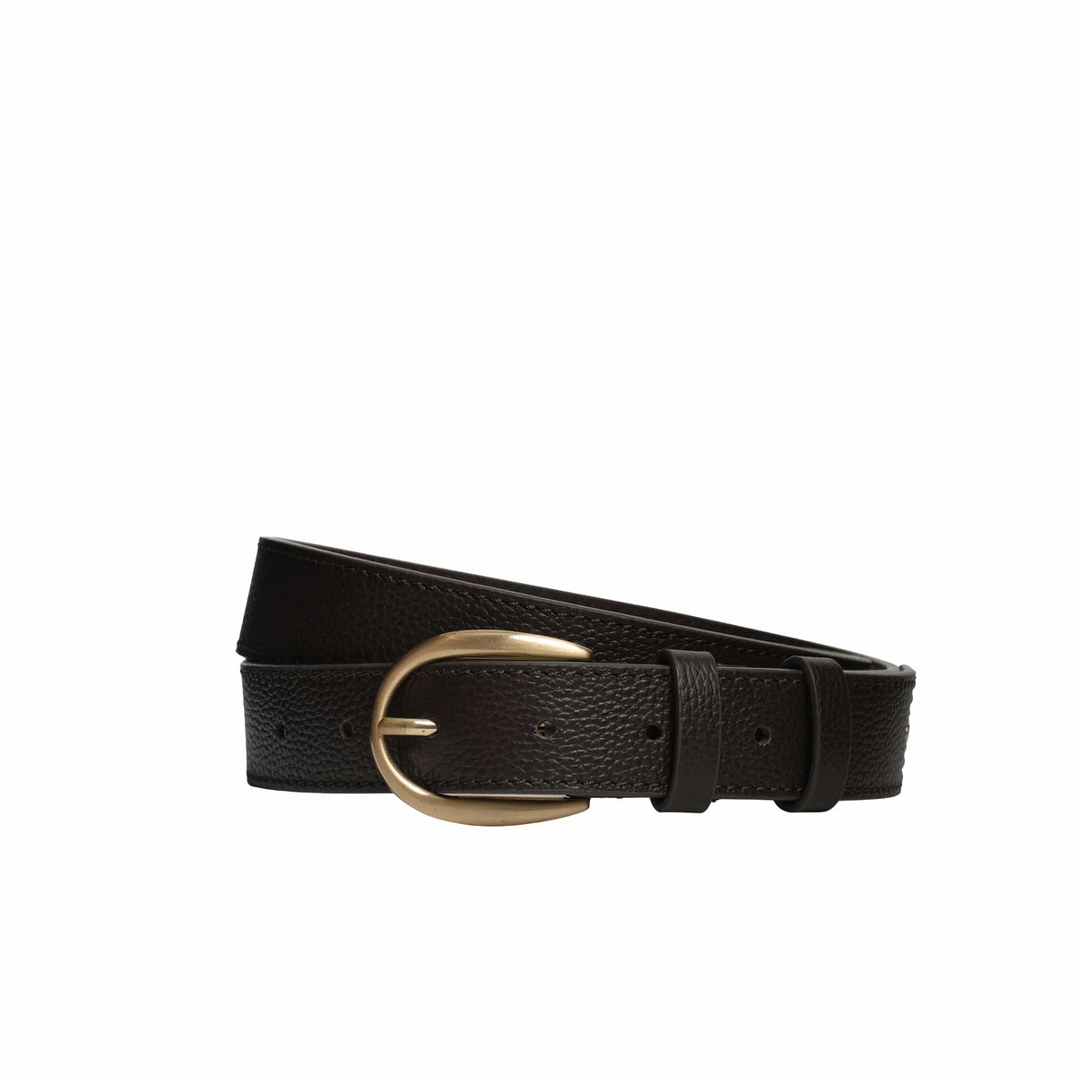 Wax London Calsen Belt - Western EMB Leather (Dark Brown)