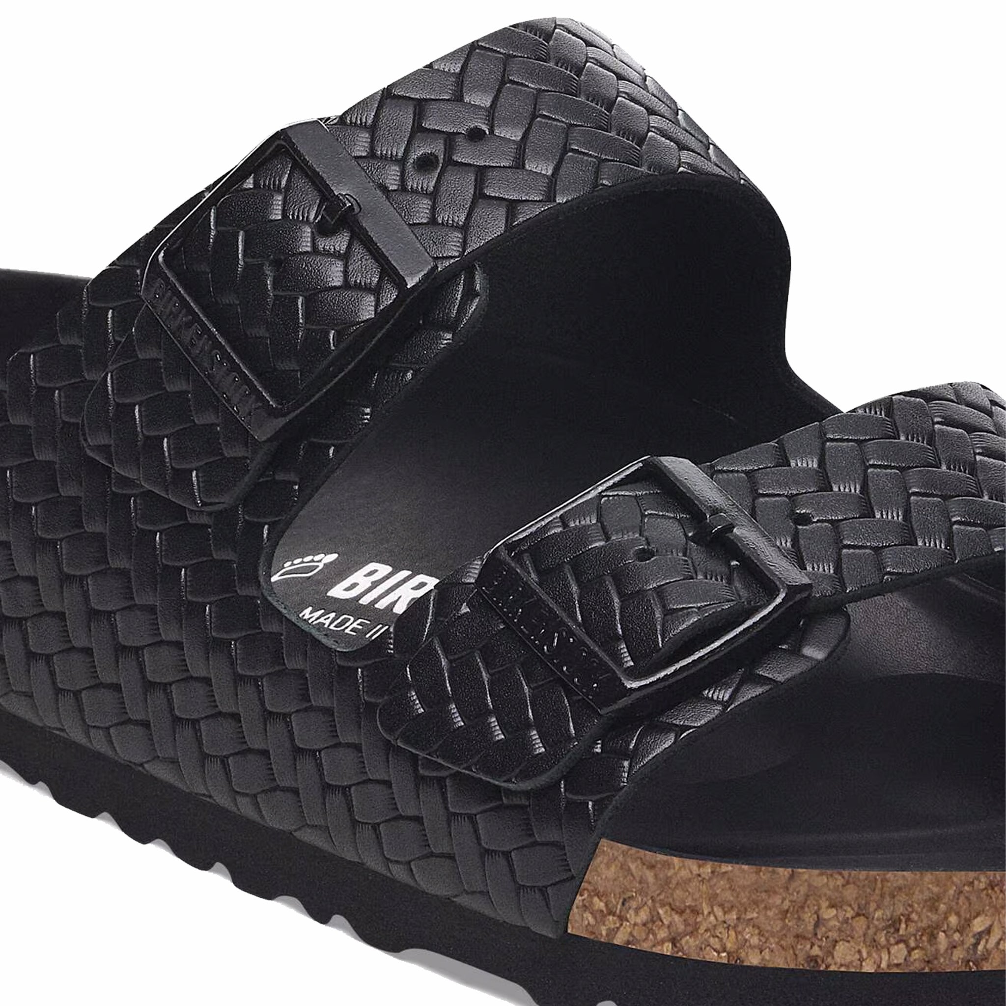 Birkenstock Men's Arizona Leather Woven - Regular (Embossed Black) - August Shop