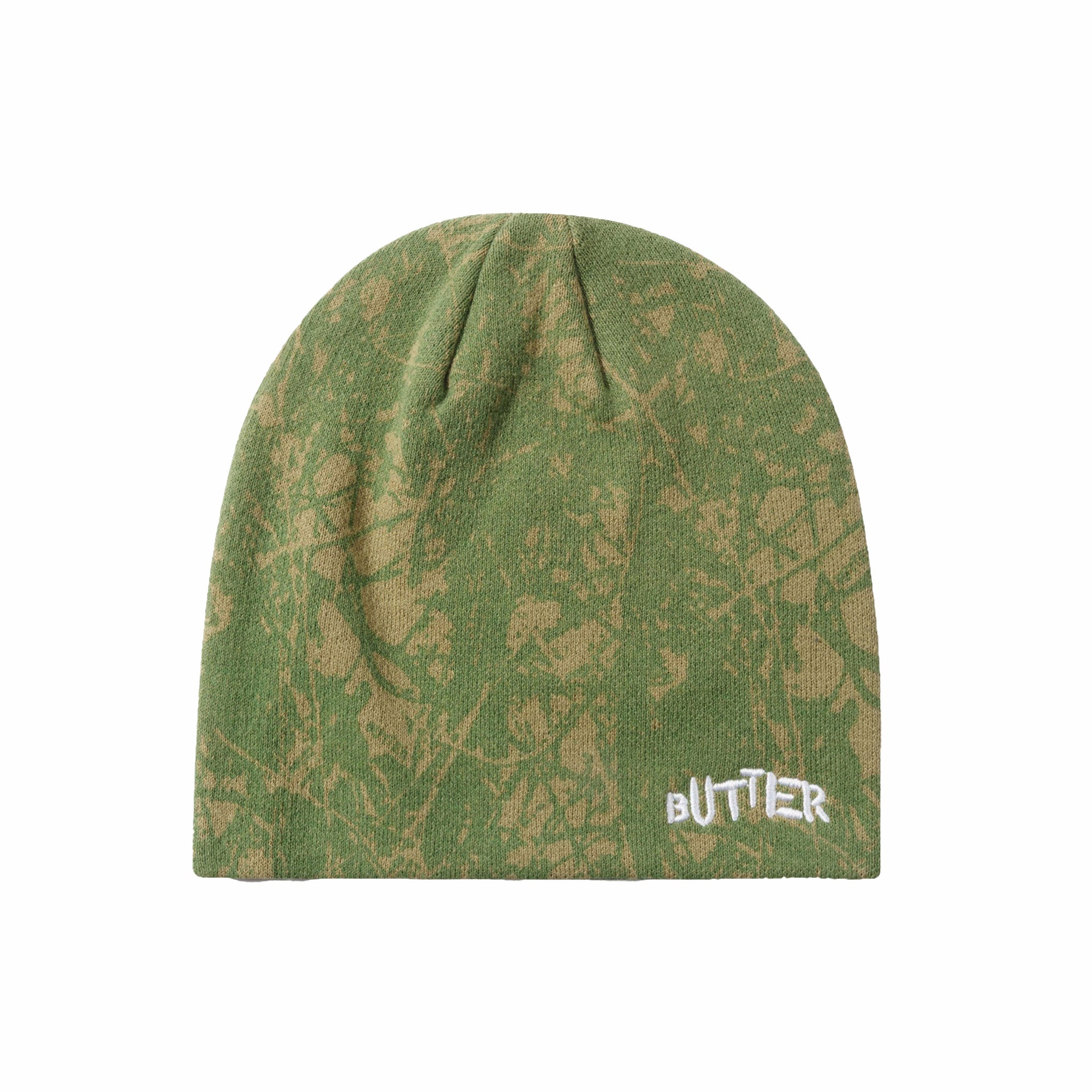 Butter Goods Woods Camo Skully Beanie (Sage) - August Shop