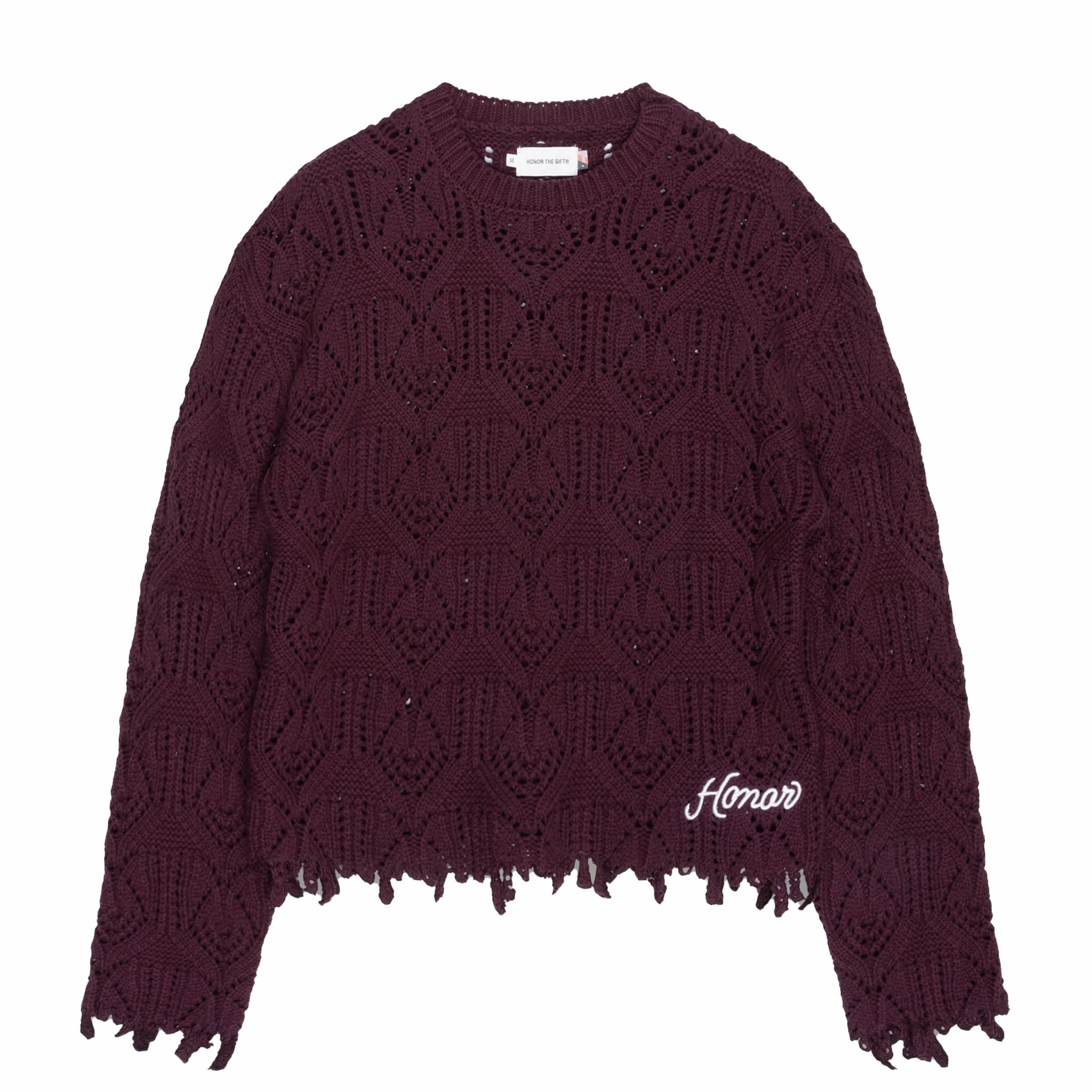 Honor The Gift Cable Sweater (Berry) - August Shop