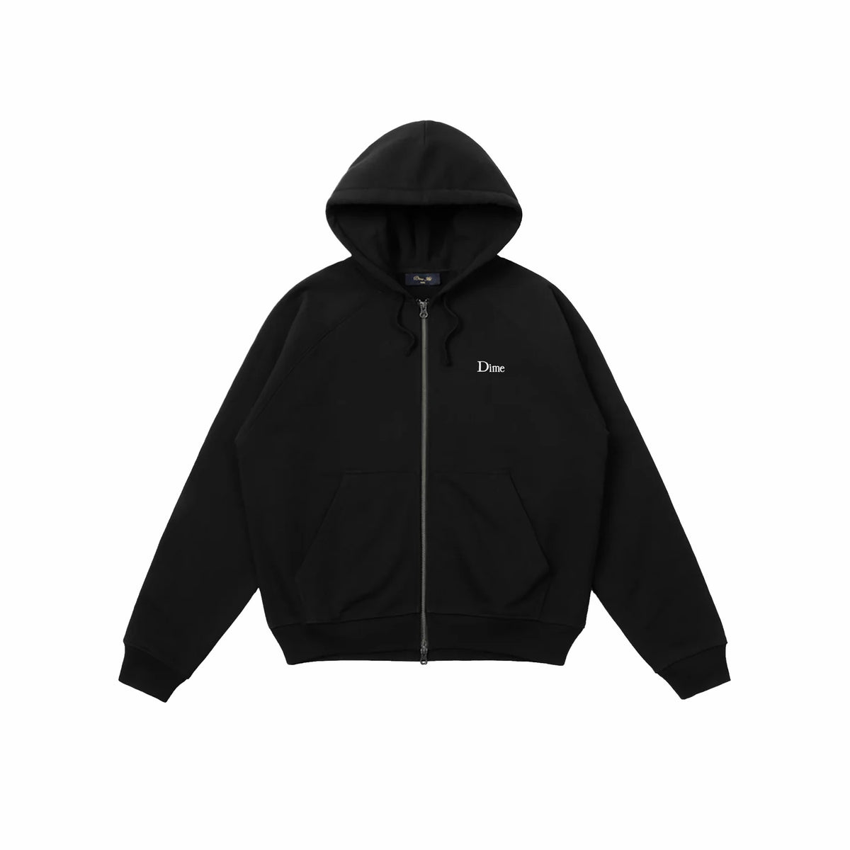Dime Classic Small Logo Zip Hoodie (Black)