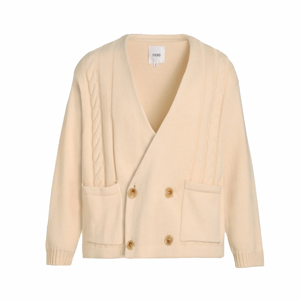 Found Double Breasted Cardigan (Cream) - August Shop