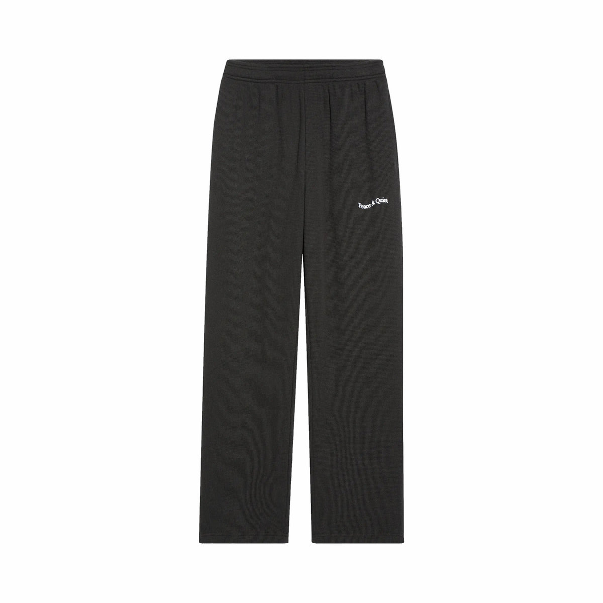 Museum of Peace and Quiet Wordmark Waffle Pants (Black) - August Shop