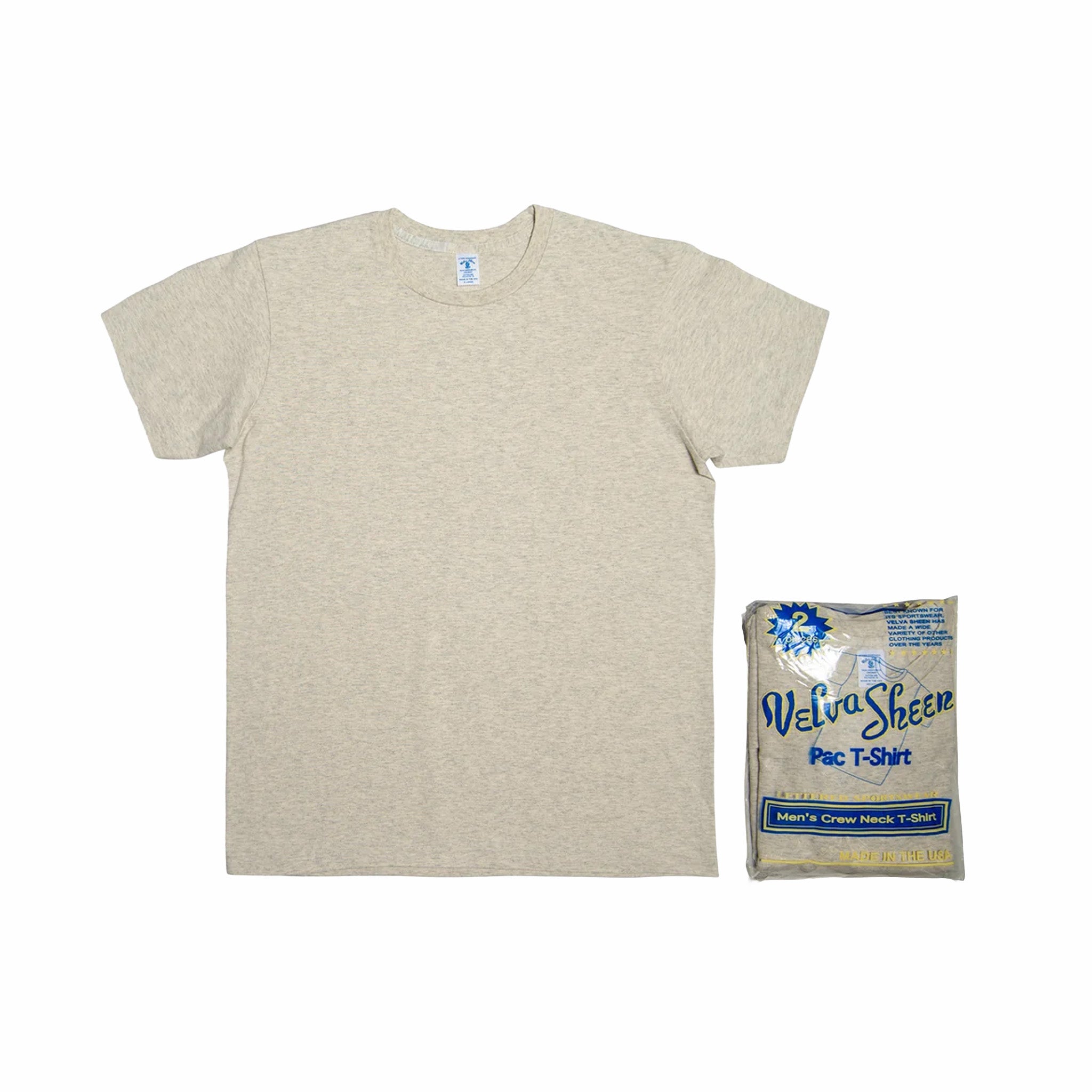 Velva Sheen Short Sleeve Crew Neck Tee - 2 Shirt Pac (Oatmeal)