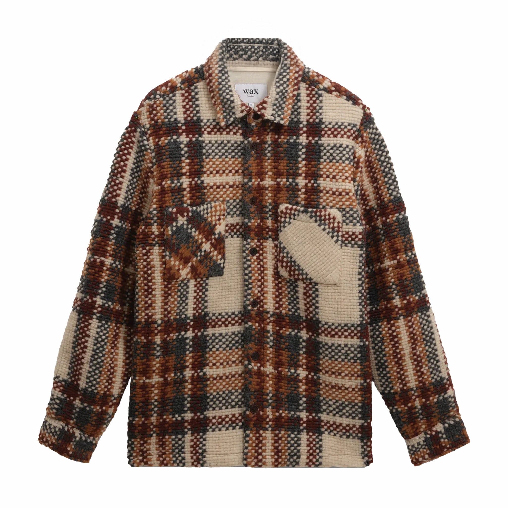 Wax London Whiting Overshirt - Wool Blend Bobble (Ecru/Multi) - August Shop