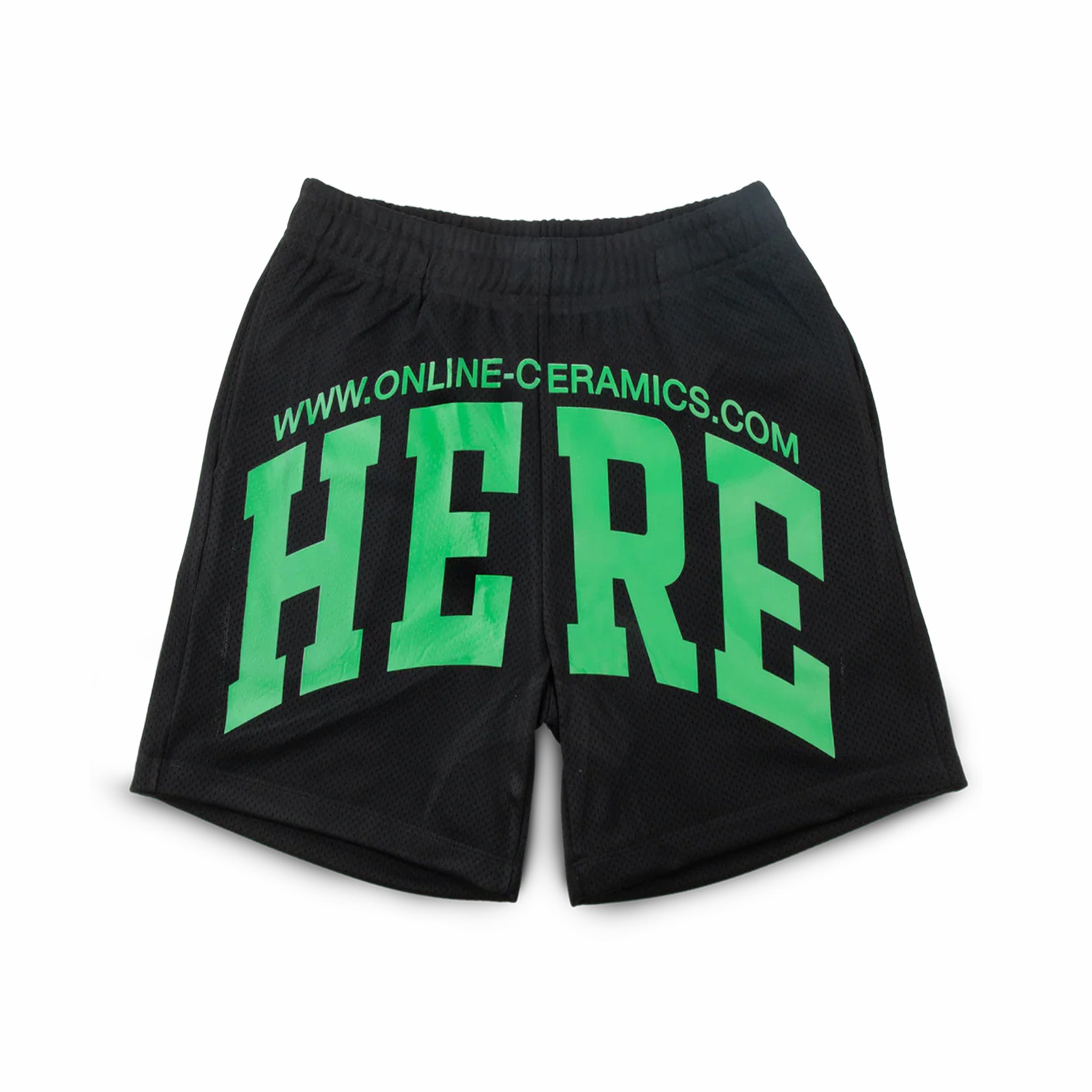 Online Ceramics Here Mesh Short (Black) - August Shop
