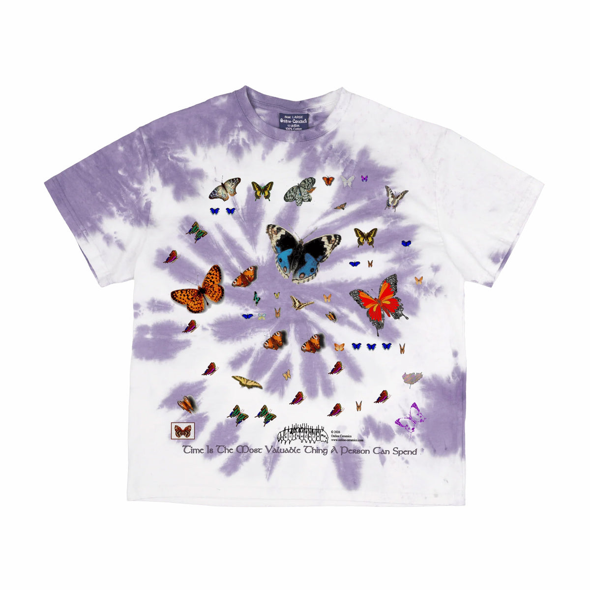 Online Ceramics Time Is The Most Valuable Thing A Person Can Spend Tee (Hand Dyed Tie Dye) - August Shop