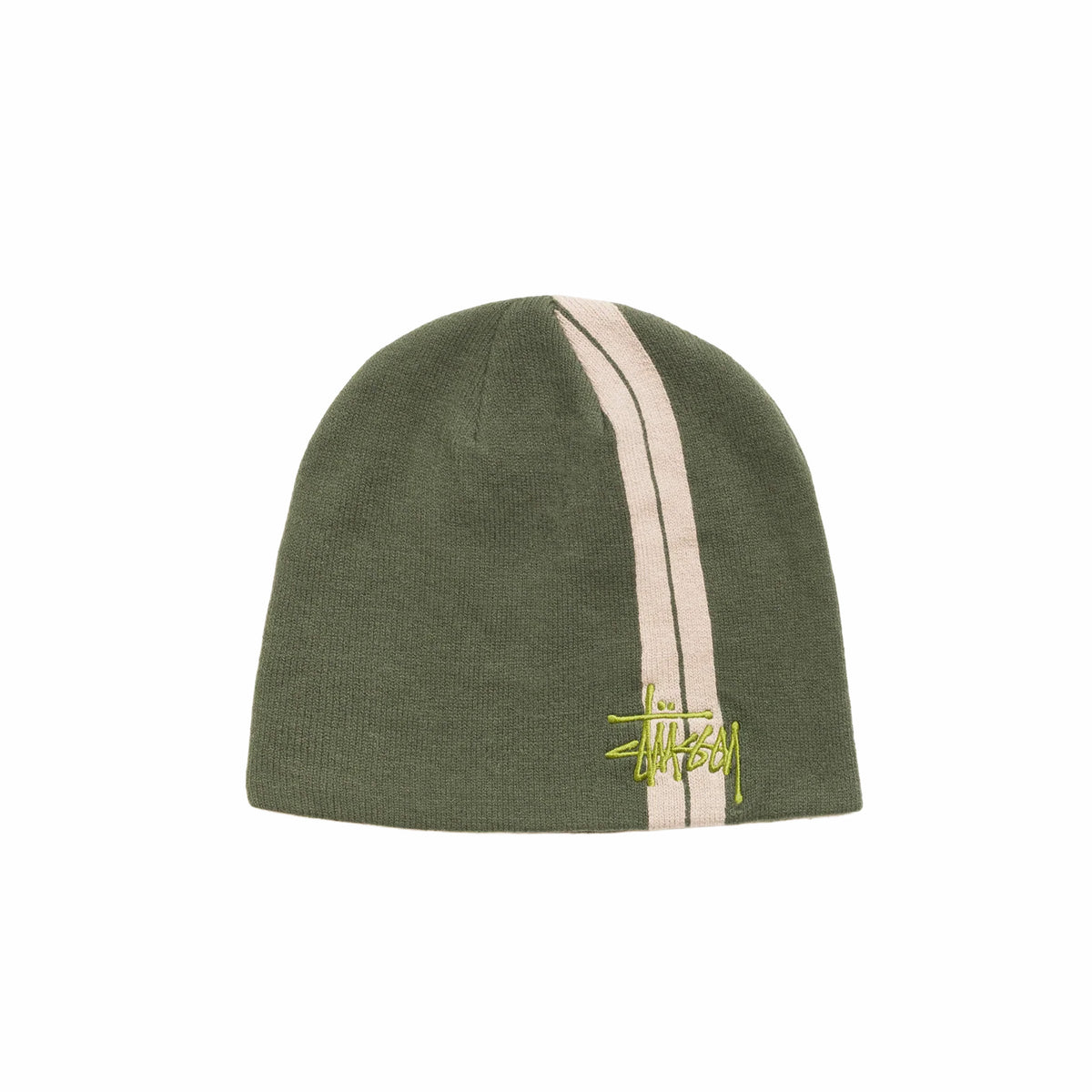 Stüssy Double Stripe Skullcap Beanie (Olive) - August Shop