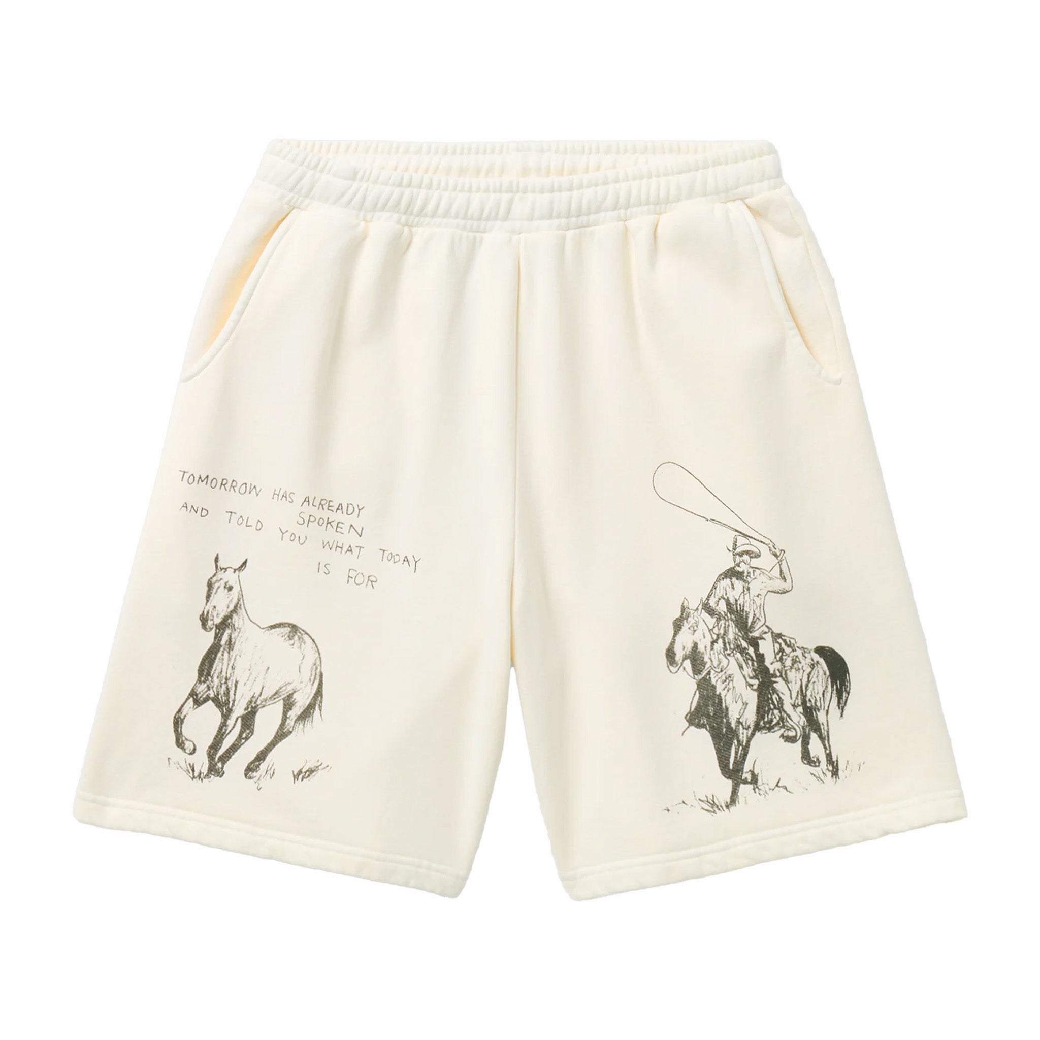 One Of These Days What Today Is For Sweat Shorts (Bone) - August Shop