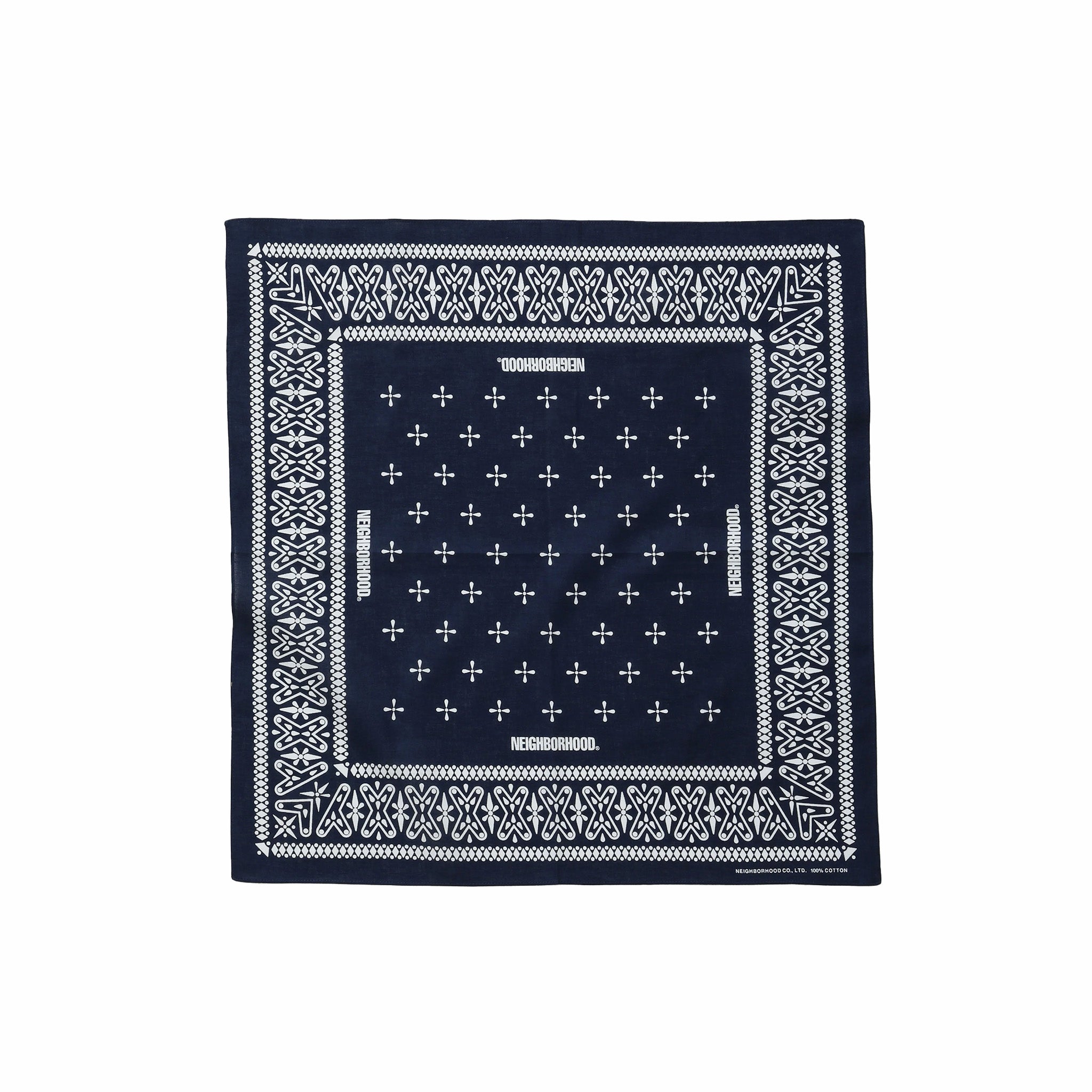 Neighborhood Cross Pattern Bandana (Navy) - August Shop
