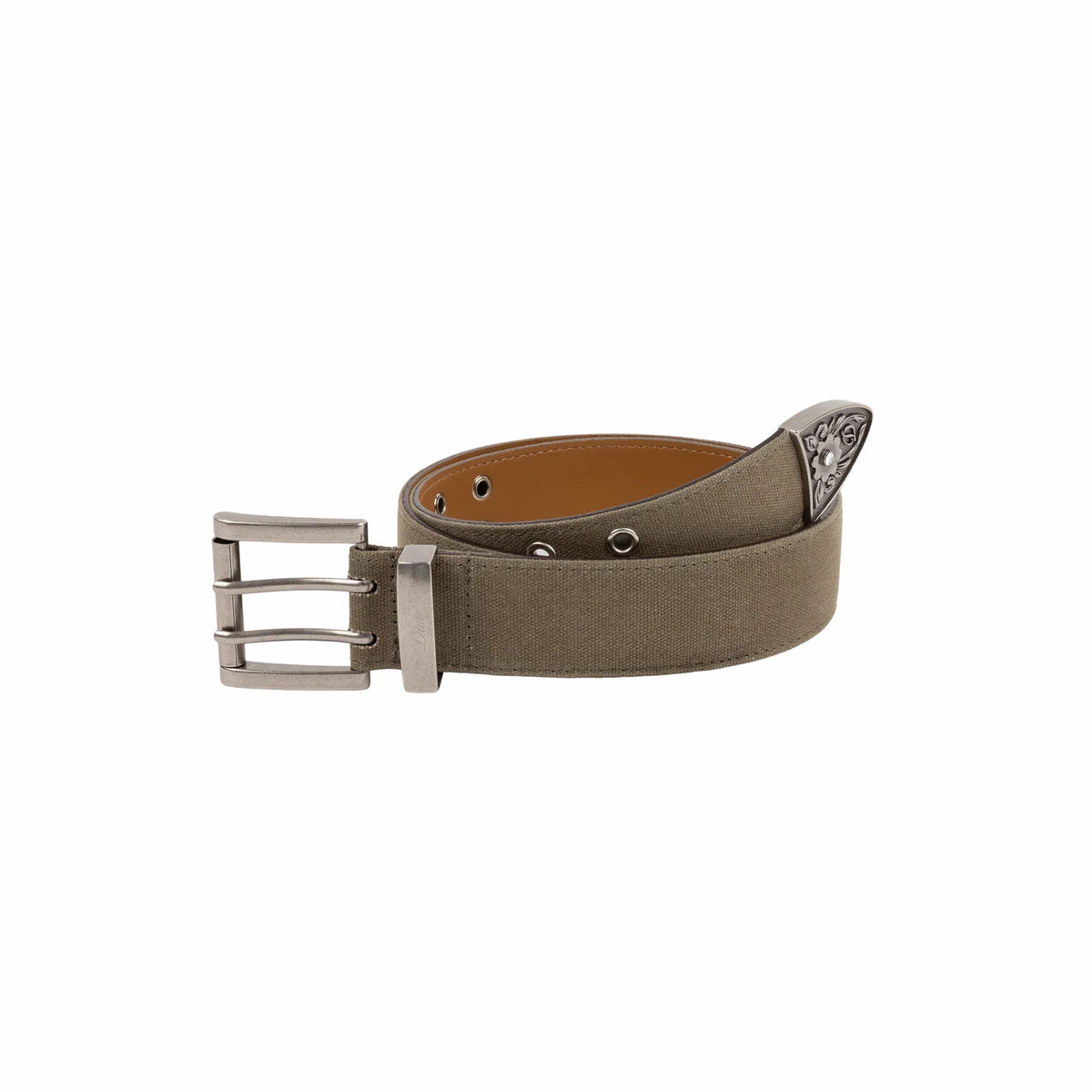 Dime Waxed Canvas Belt (Brown/Olive)