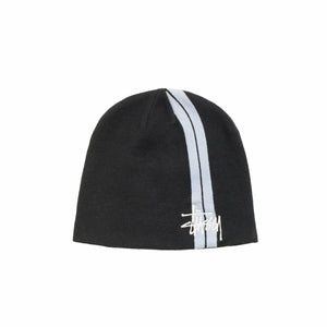 Stüssy Double Stripe Skullcap Beanie (Black) - August Shop