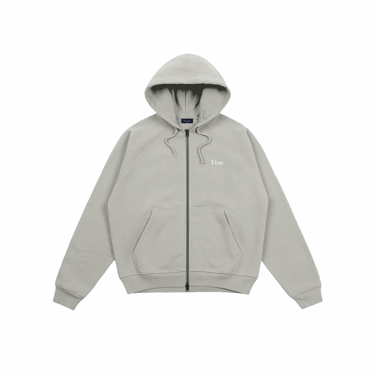 Dime Classic Small Logo Zip Hoodie (Iron) - August Shop